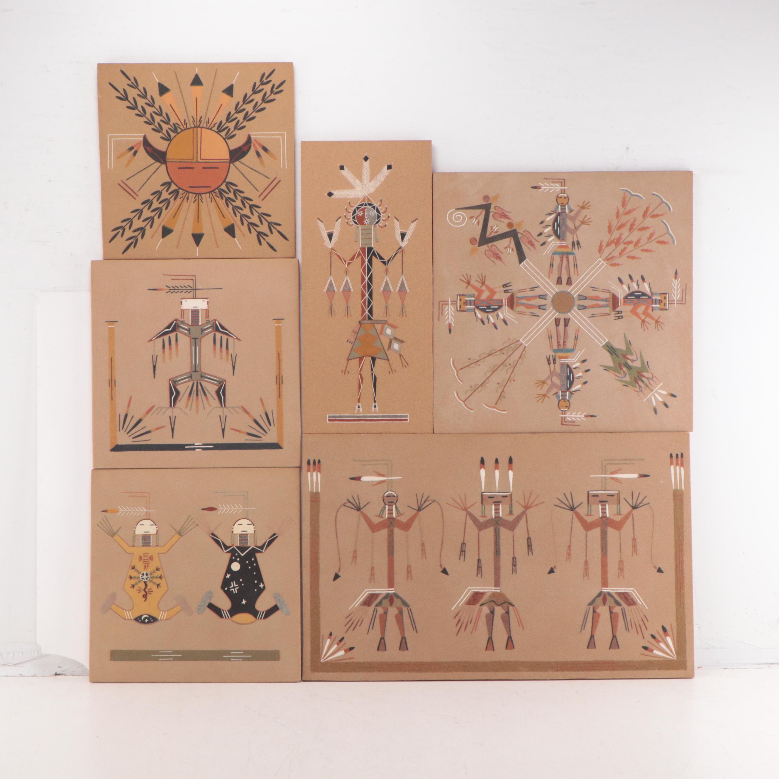 Set of Navajo Style Sand Paintings "The Healing of God"