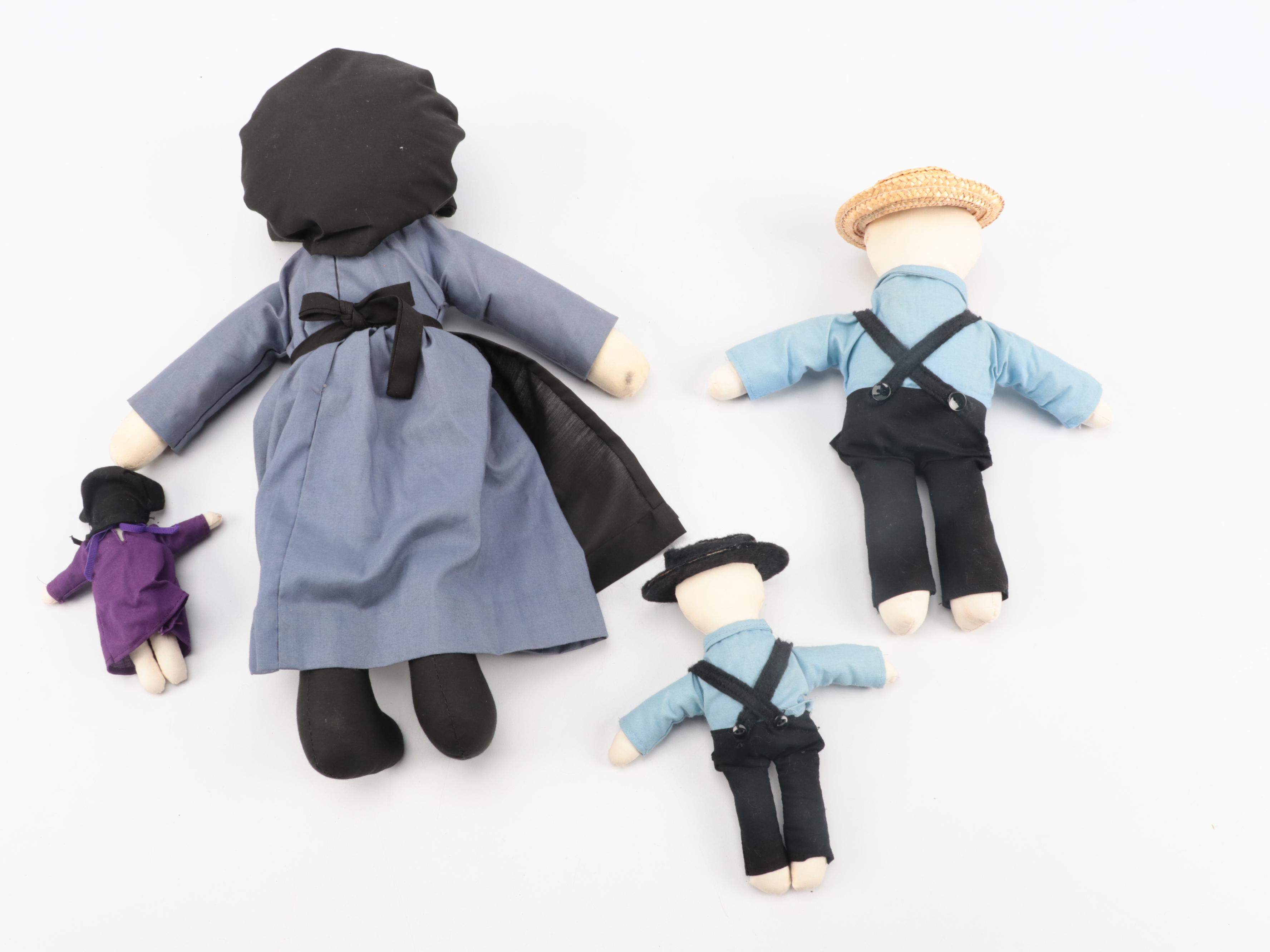 Amish Handmade Faceless Cotton Cloth Dolls