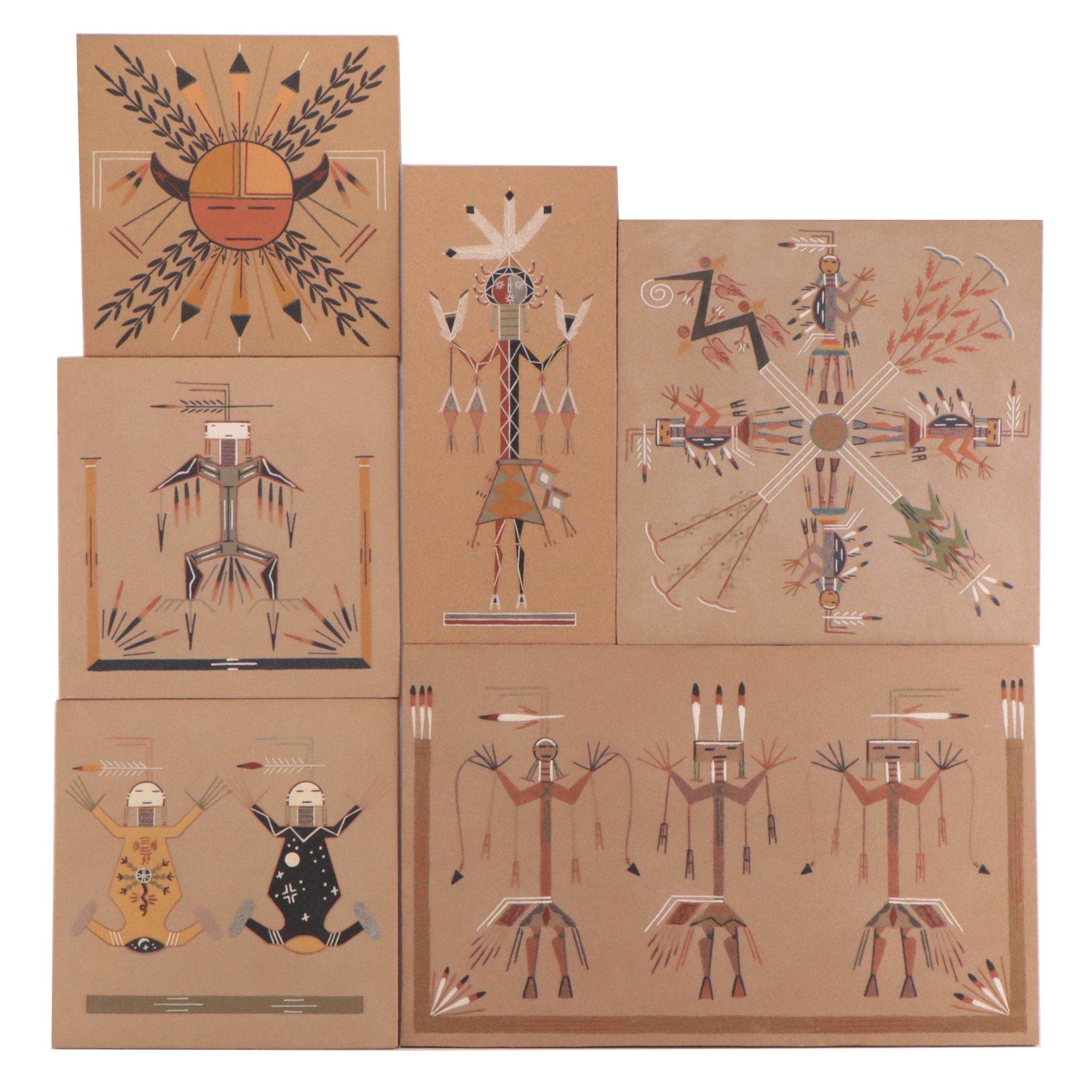 Set of Navajo Style Sand Paintings "The Healing of God"
