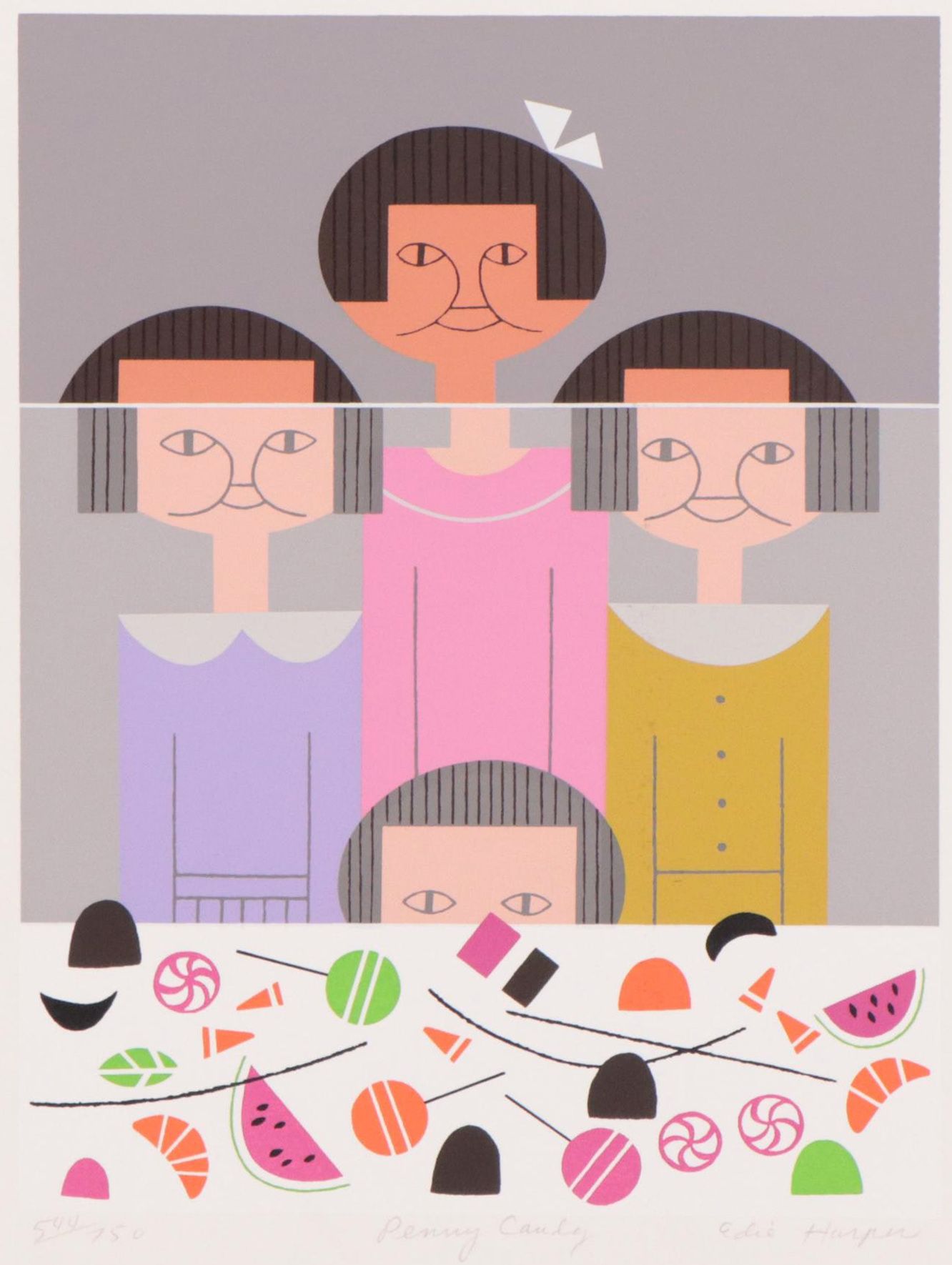 Edie Harper Serigraph "Penny Candy," 1977