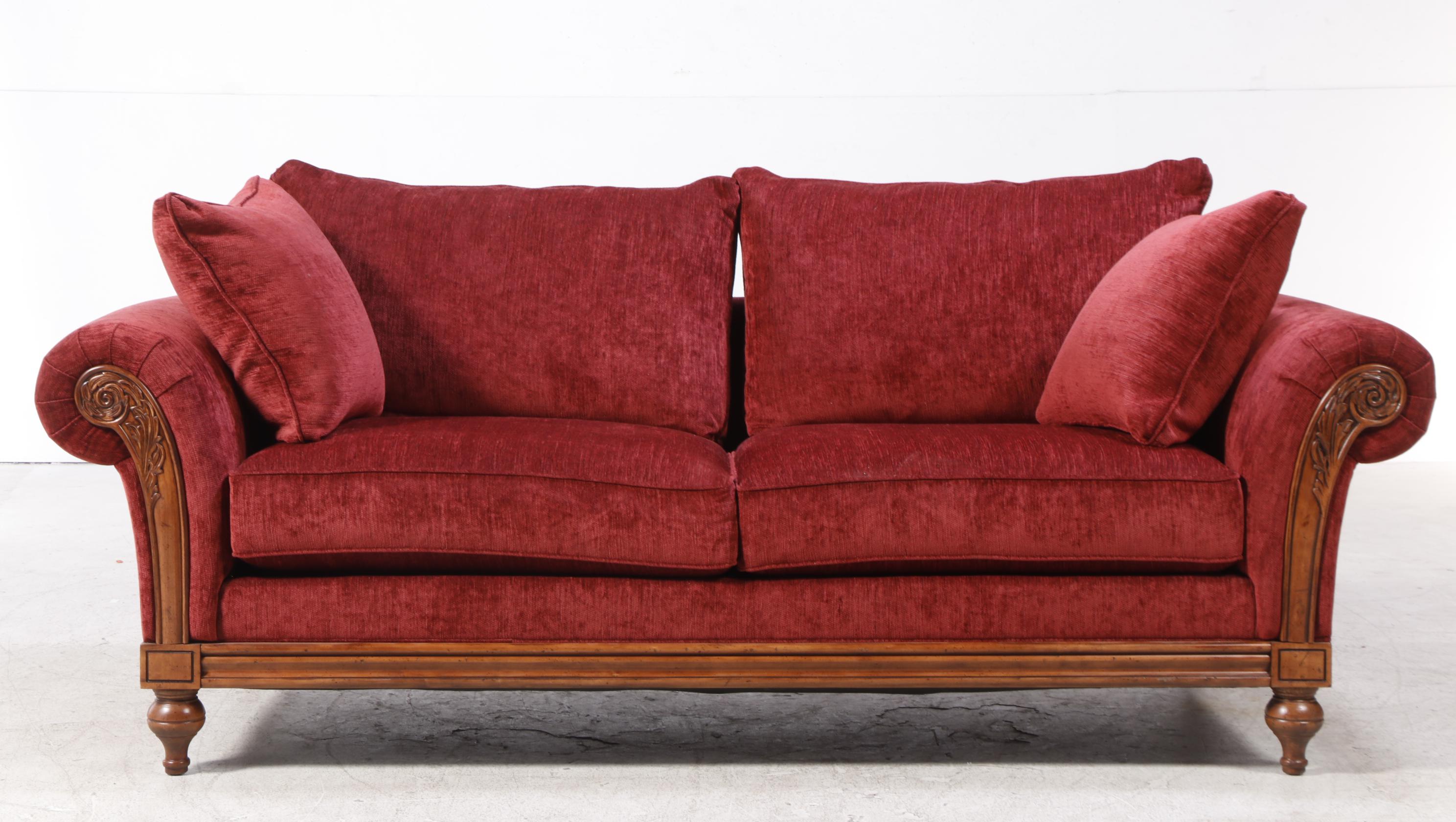 Ethan Allen "Pratt" Custom-Upholstered Hardwood Sofa