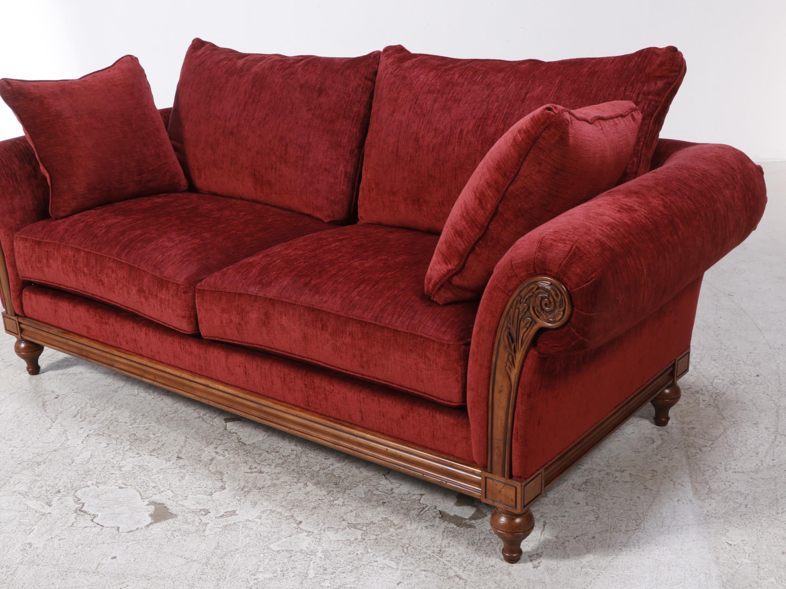 Ethan Allen "Pratt" Custom-Upholstered Hardwood Sofa