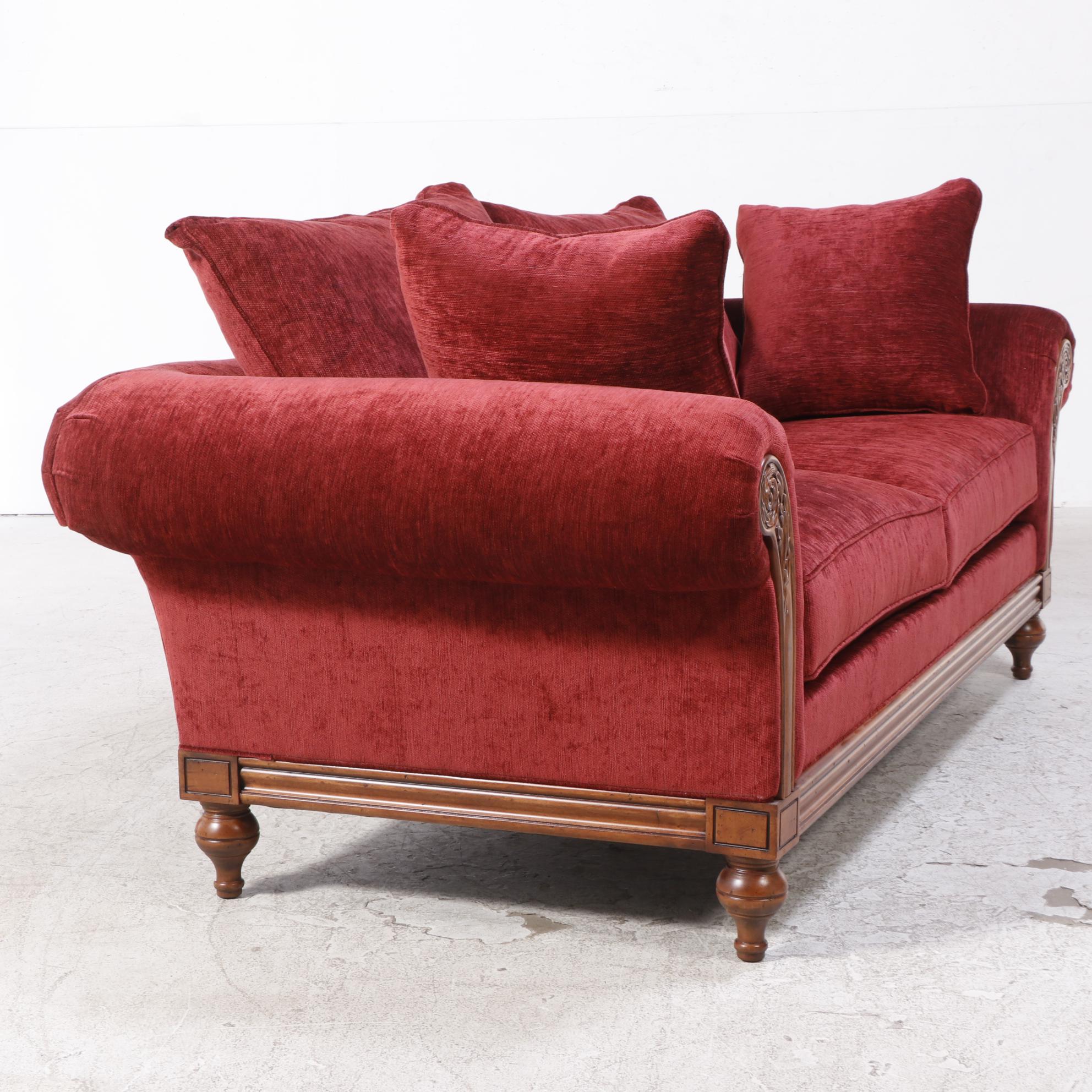 Ethan Allen "Pratt" Custom-Upholstered Hardwood Sofa