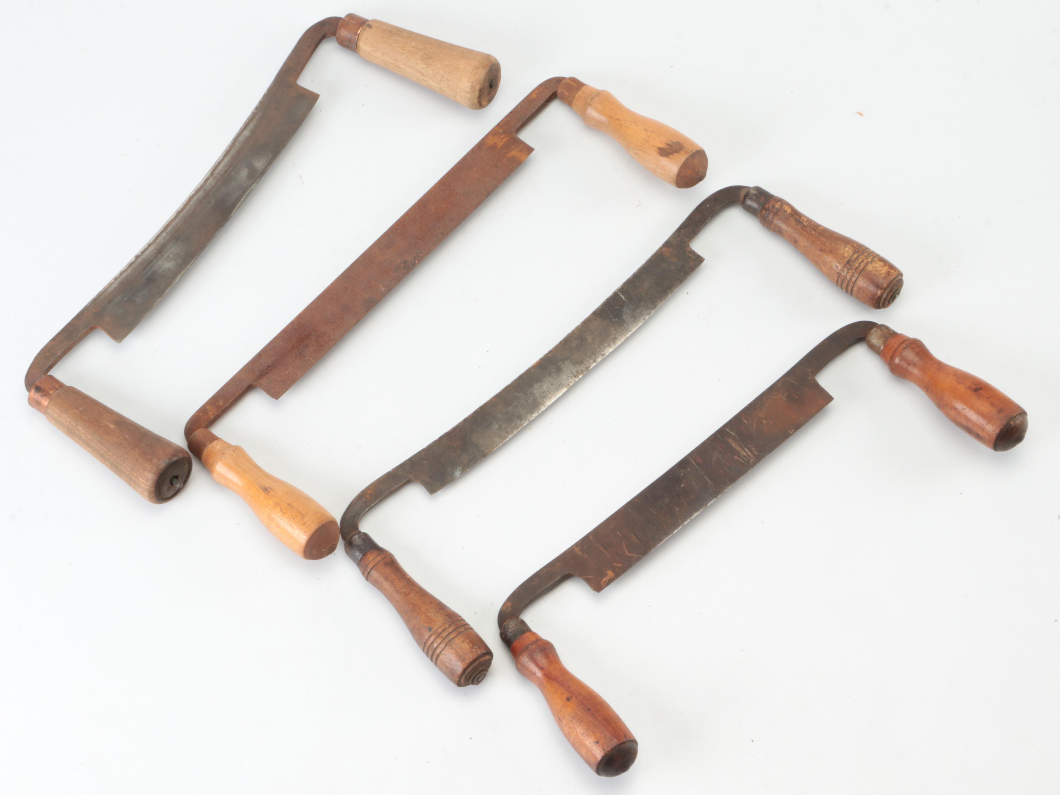 Antique Draw Knives and Logging Saws with Handles