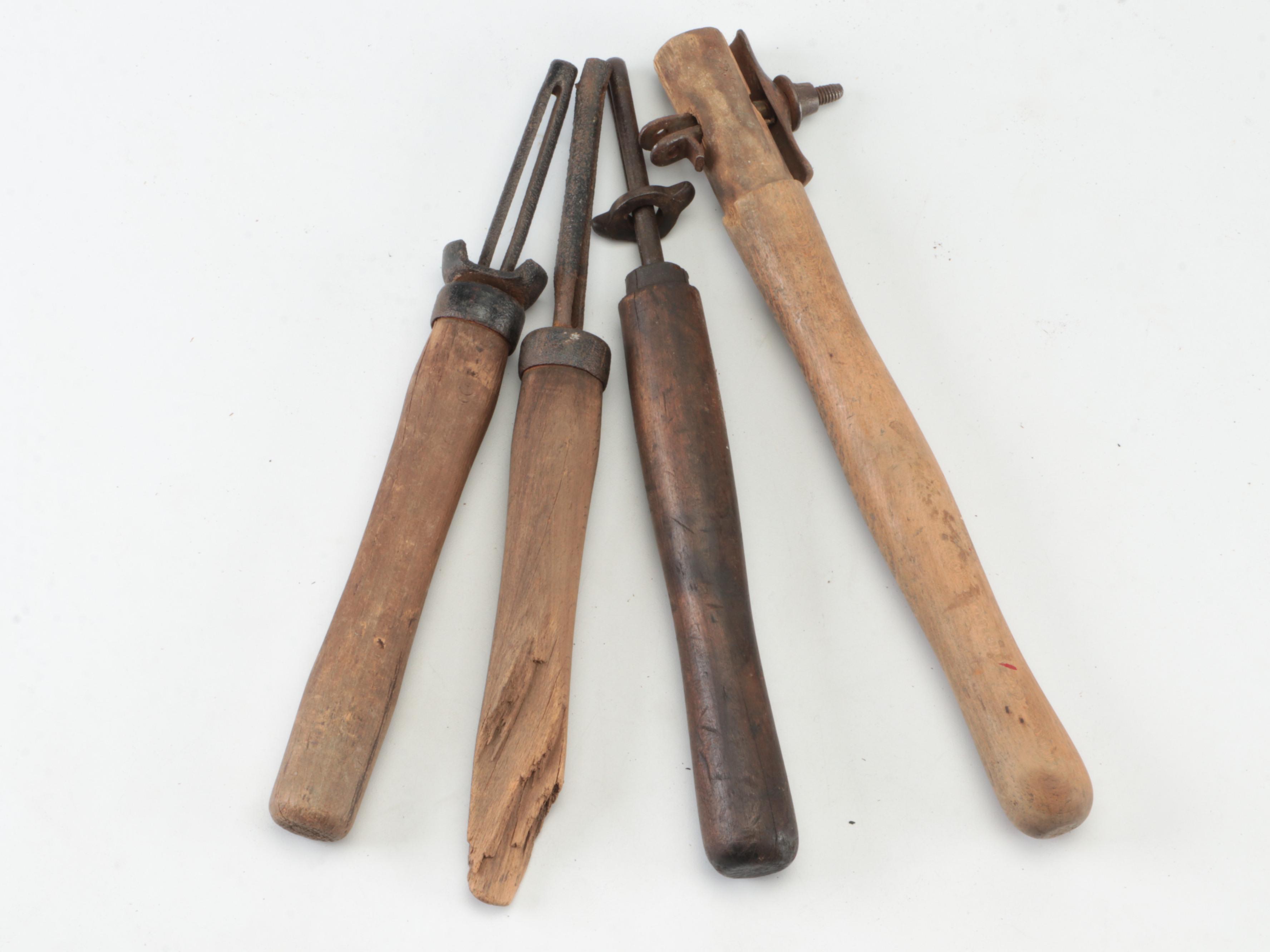 Antique Draw Knives and Logging Saws with Handles
