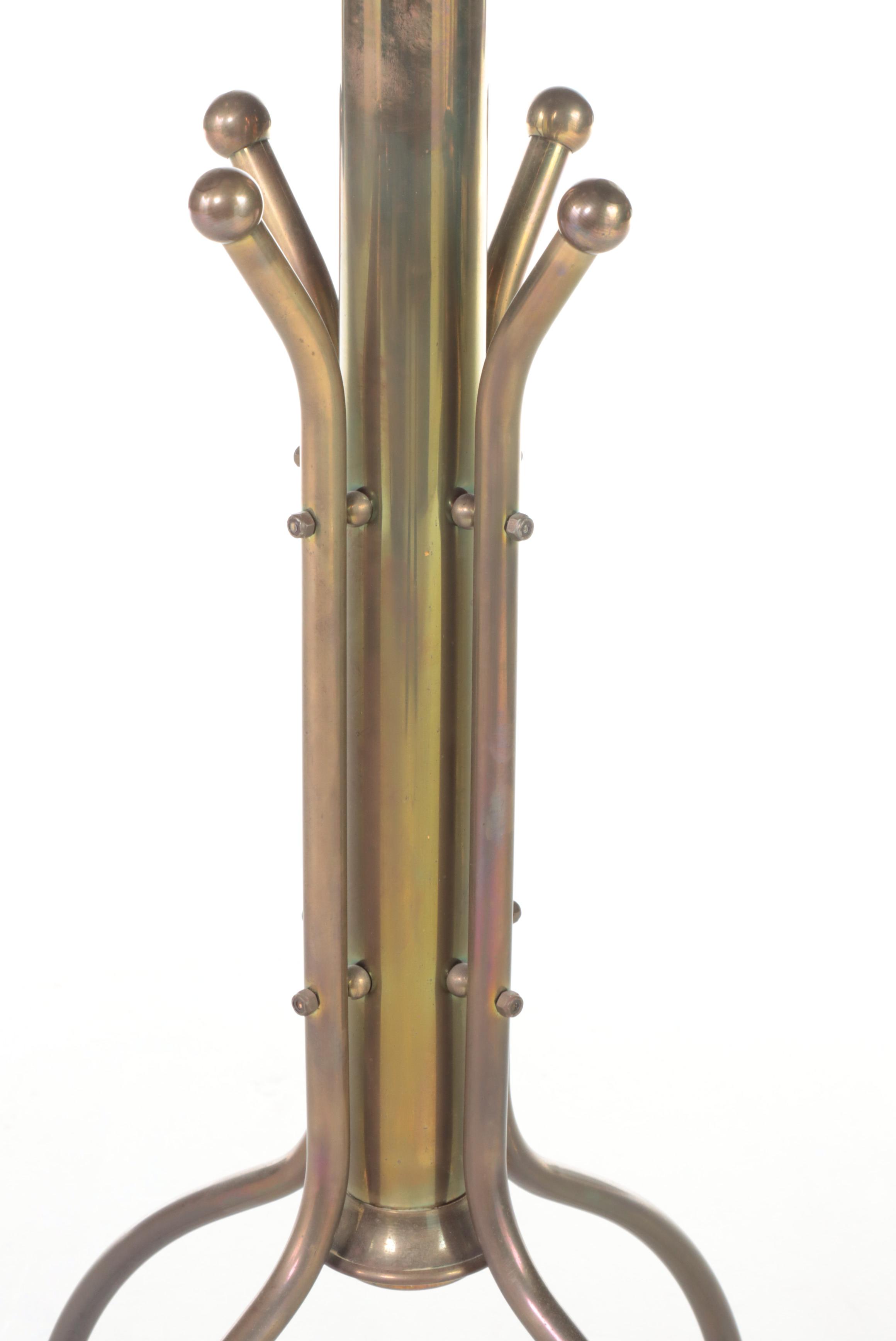 Tubular Brass Hall Tree, 20th Century