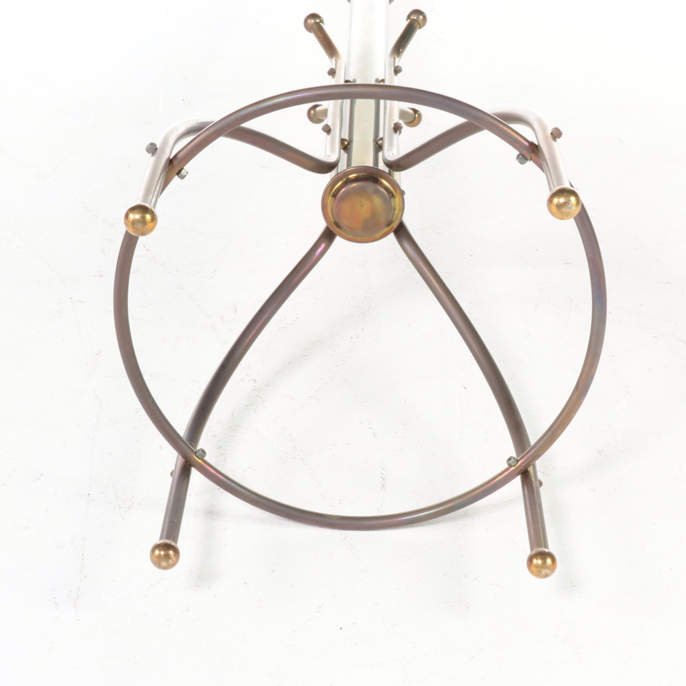 Tubular Brass Hall Tree, 20th Century