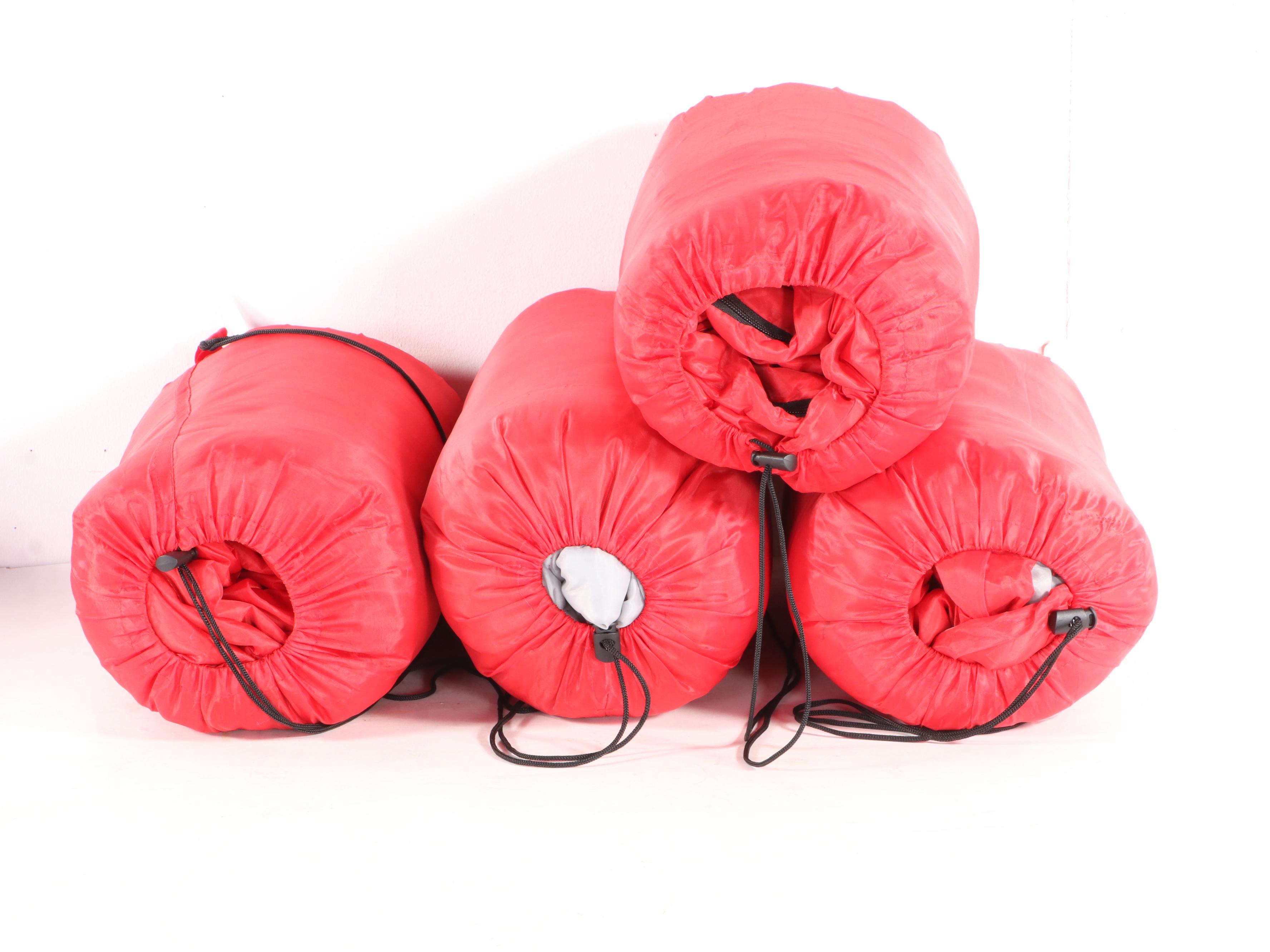 Red and Blue Nylon Sleeping Bags