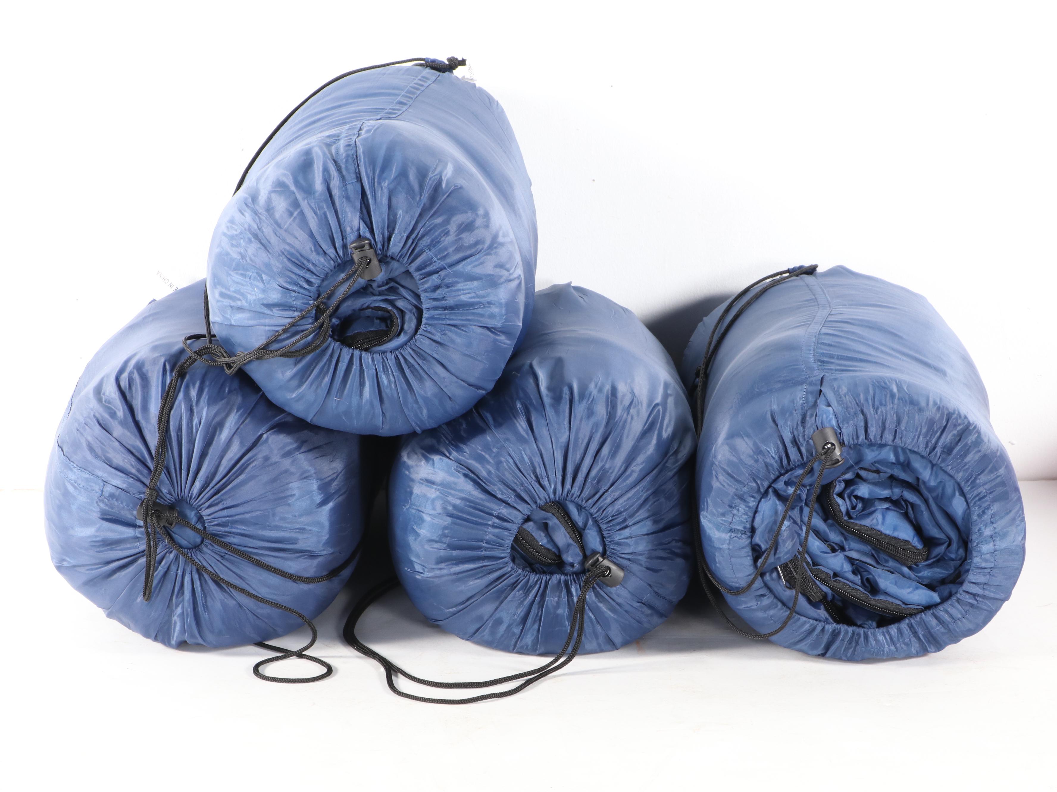 Red and Blue Nylon Sleeping Bags