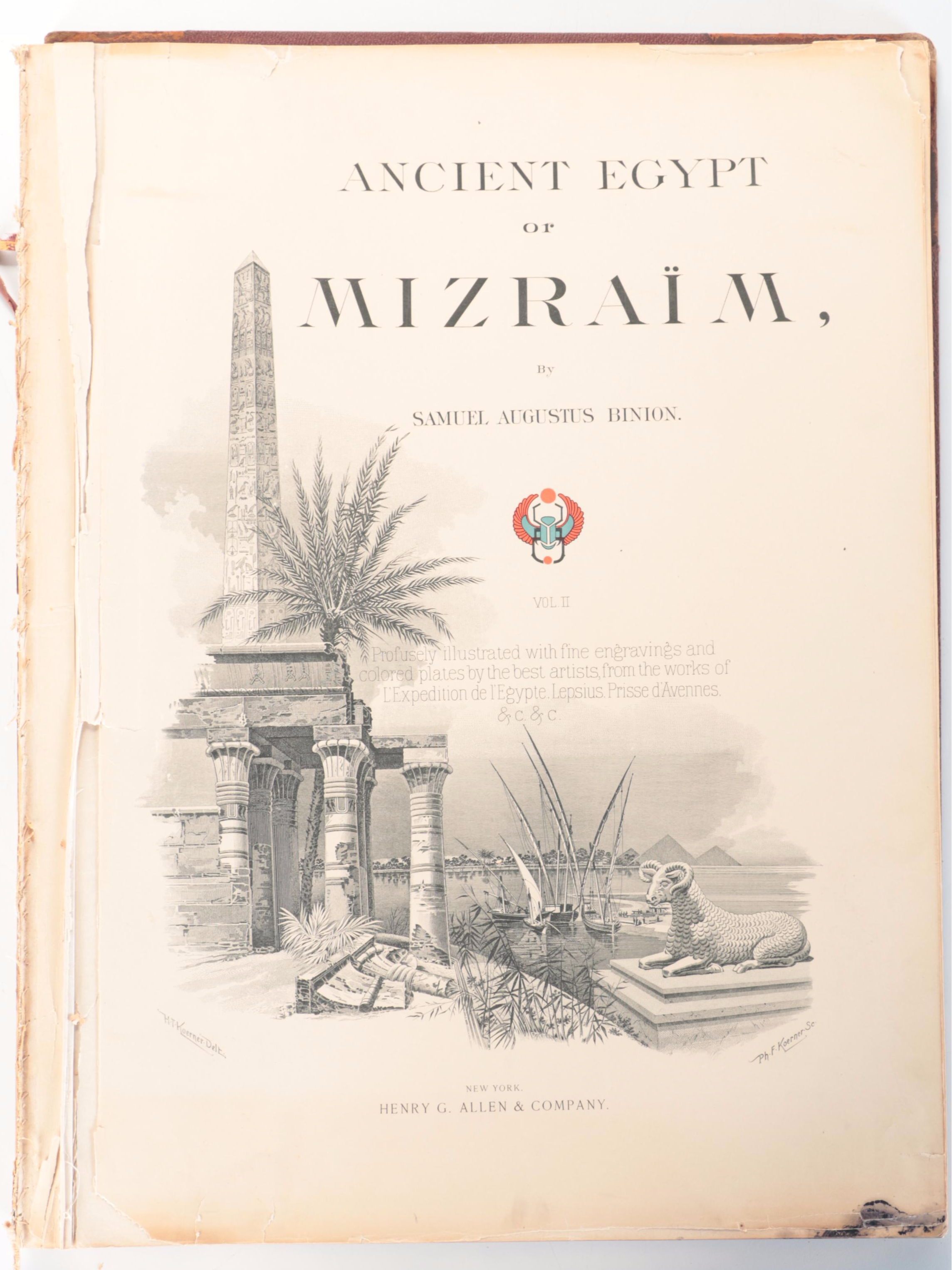 Limited Edition "Ancient Egypt of Mizraim" by Samuel Augustus Binion, 1887