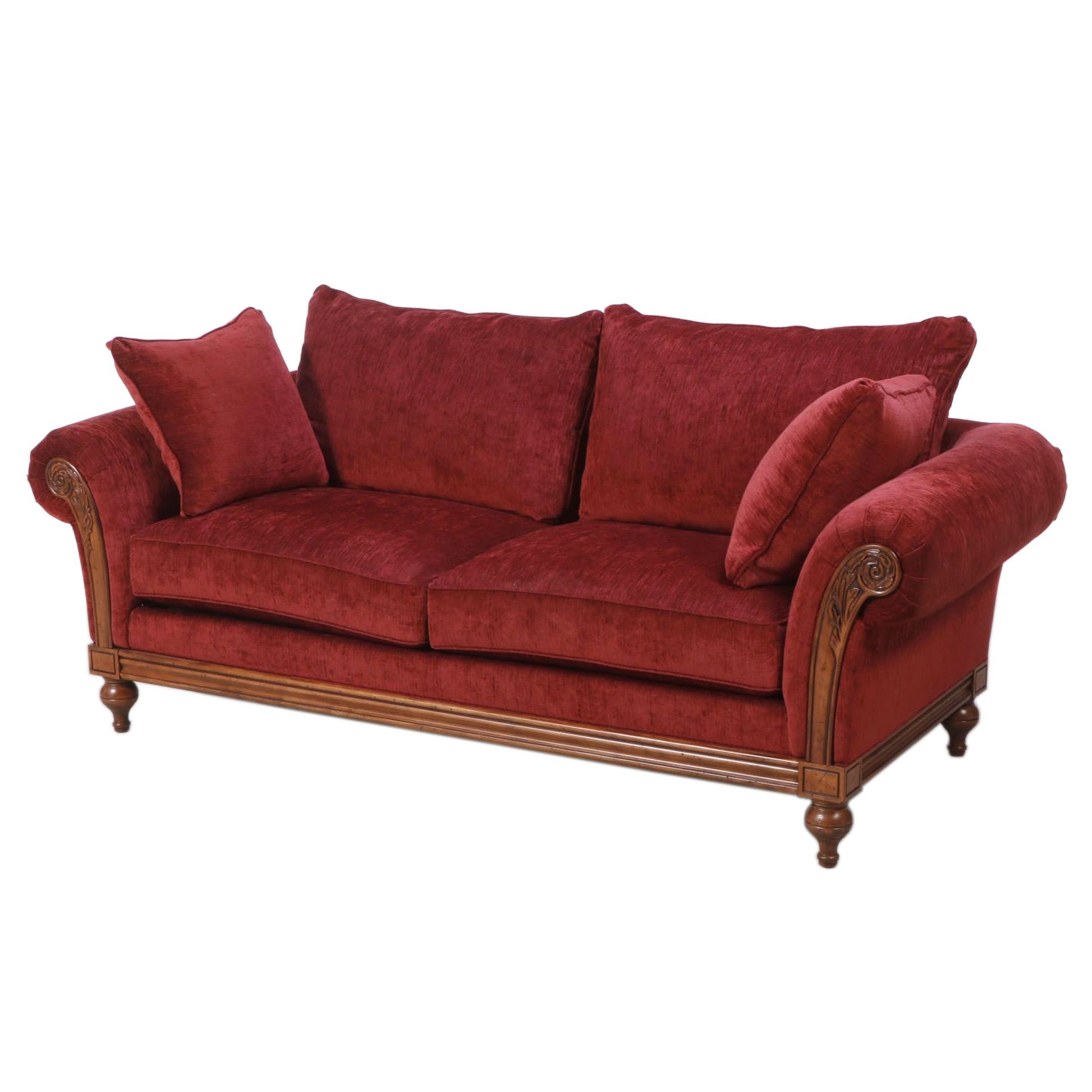 Ethan Allen "Pratt" Custom-Upholstered Hardwood Sofa
