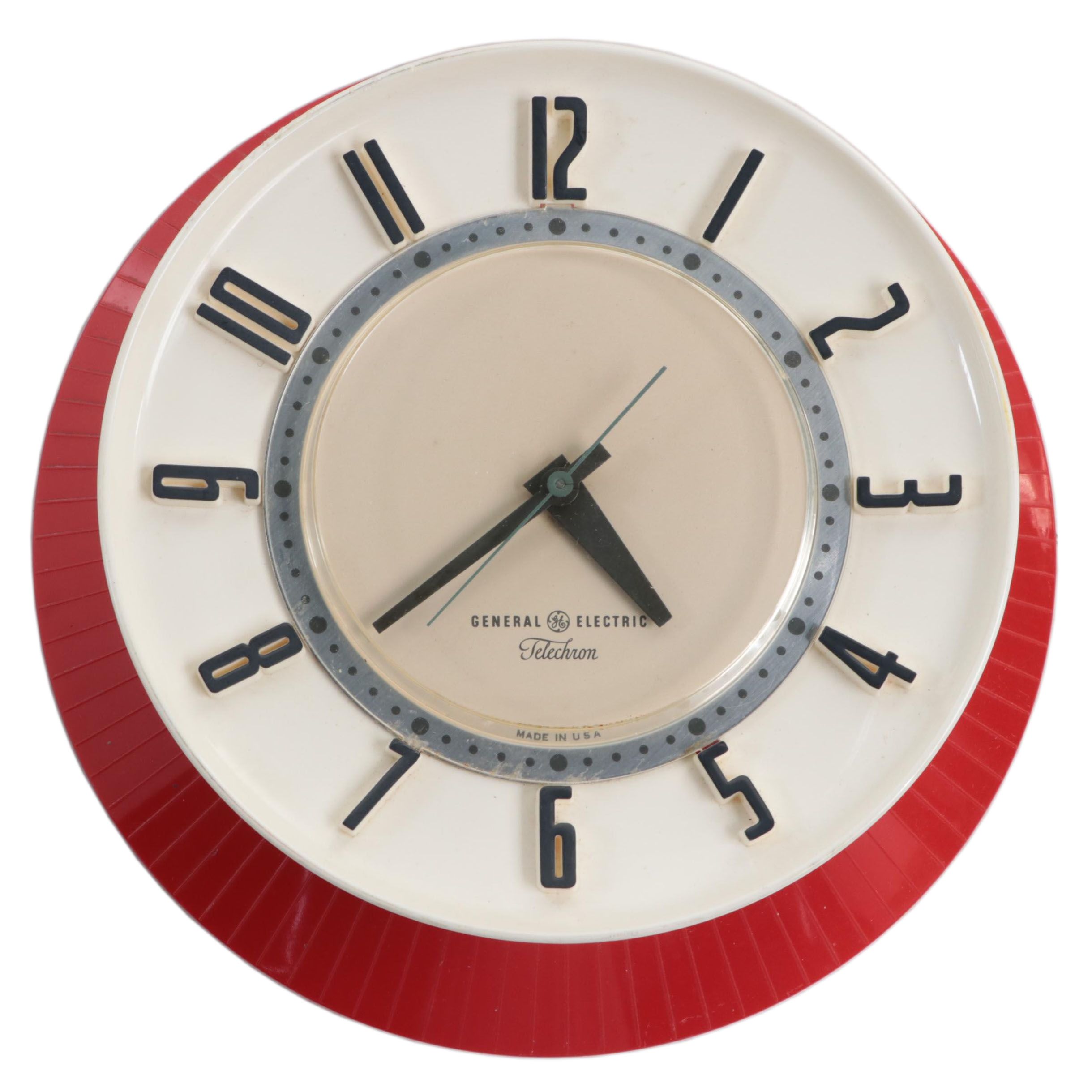 General Electric Telechron Plastic Kitchen Wall Clock, Mid-20th Century