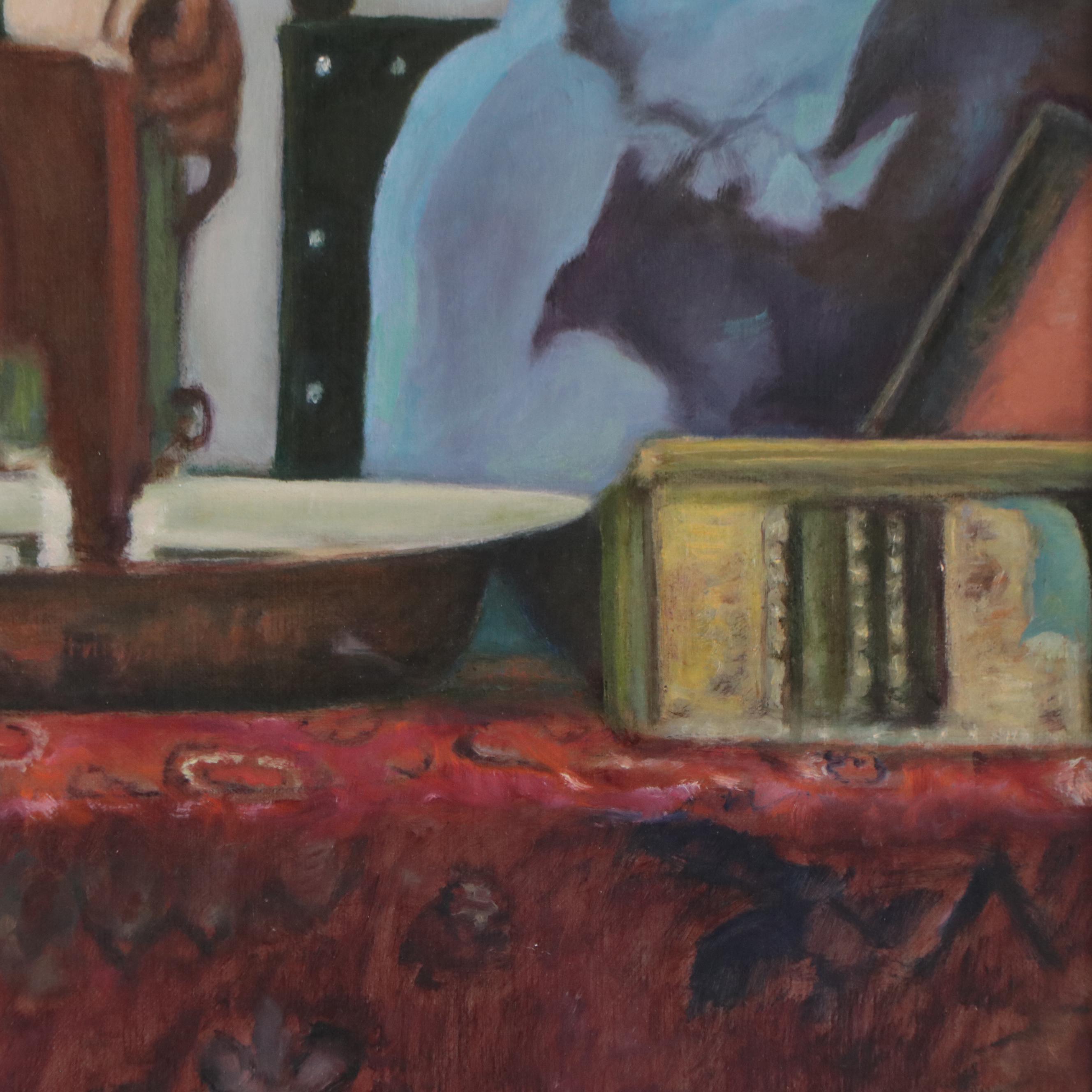 Oil Painting After Johannes Vermeer "Woman with a Water Jug"