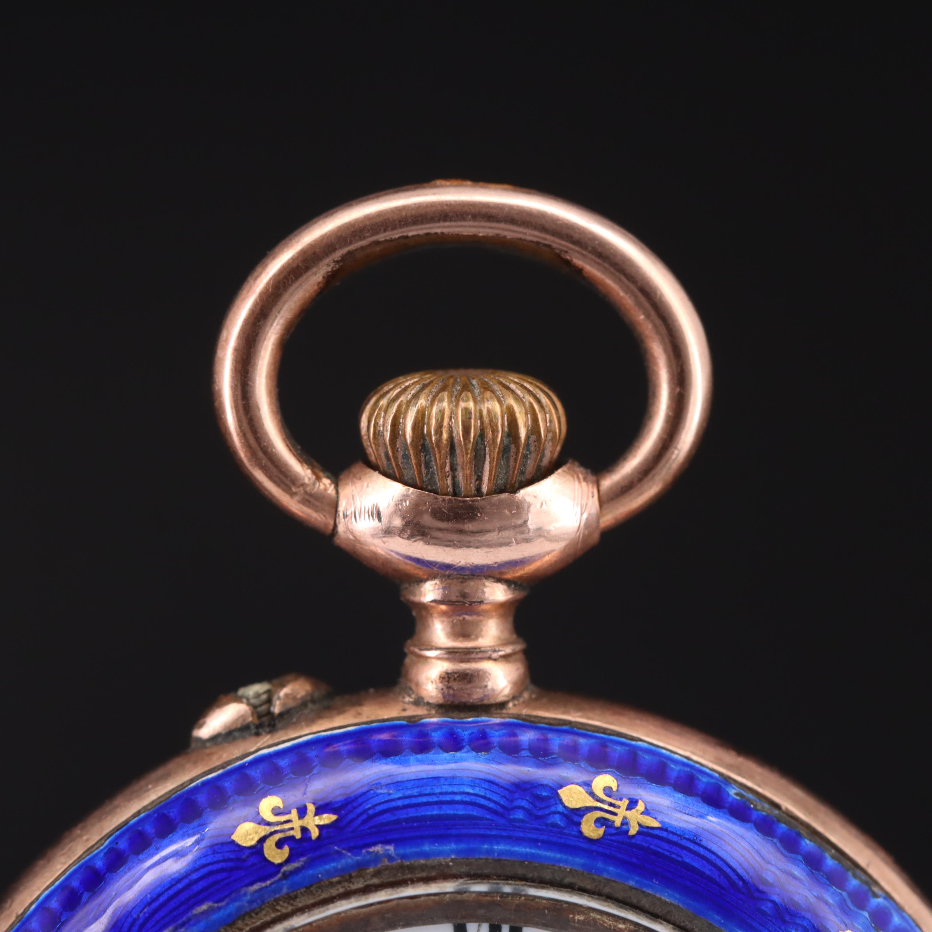 Vintage Racine Enamel Pocket Watch