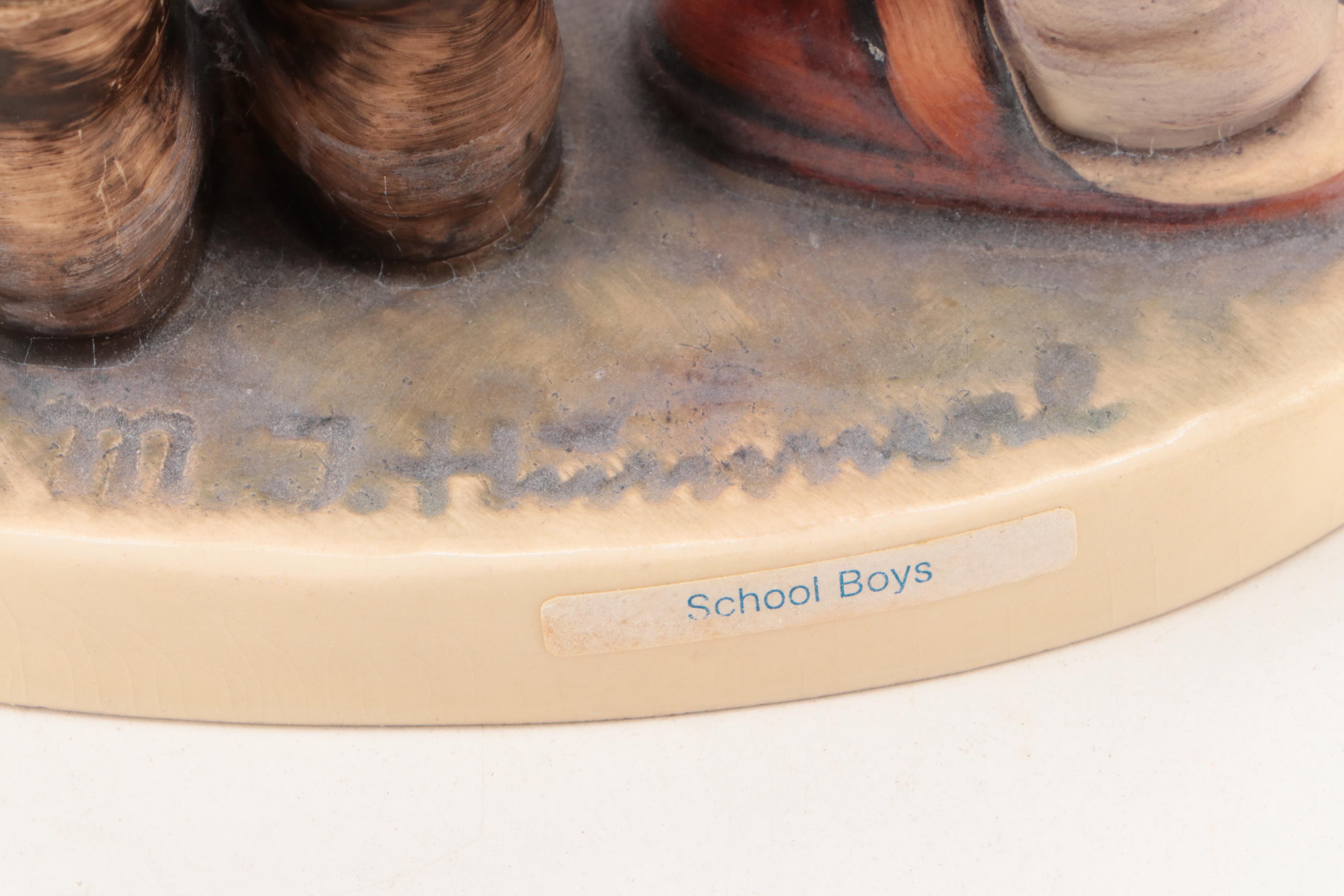 Goebel Hummel "Bookworm" Bookends and "School Boys" Porcelain Figurines