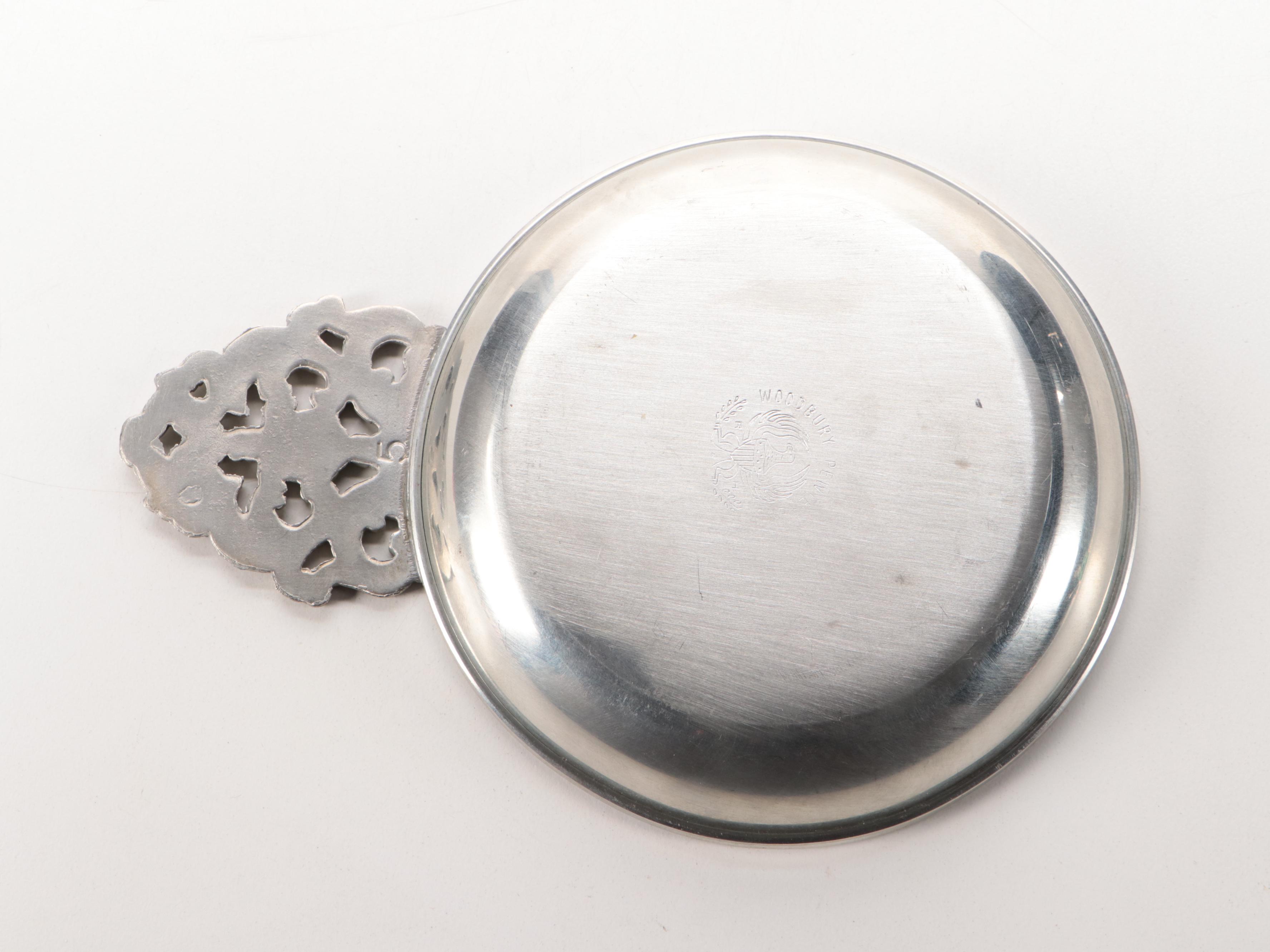 Quimper Faïence "Soleil Yellow" Tableware with Woodbury Pewter Porringer