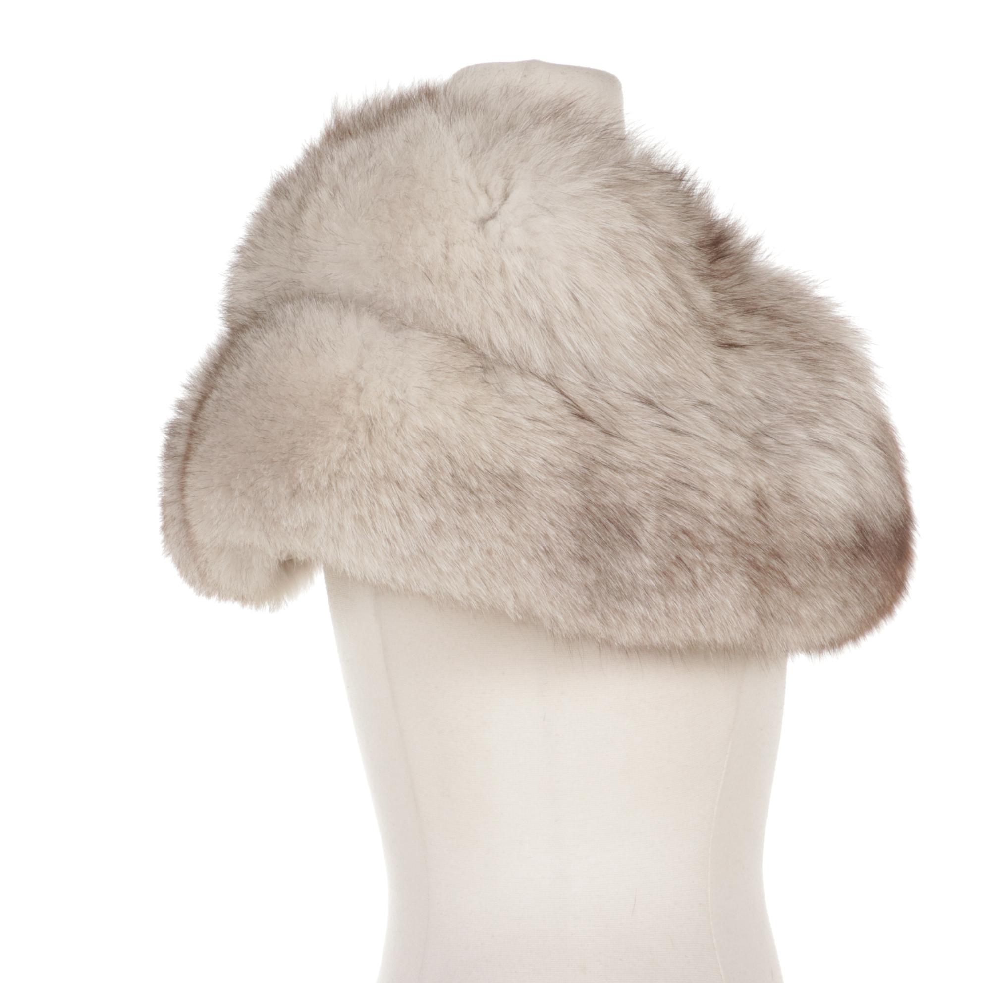 Blue Fox Fur Wedding Stole