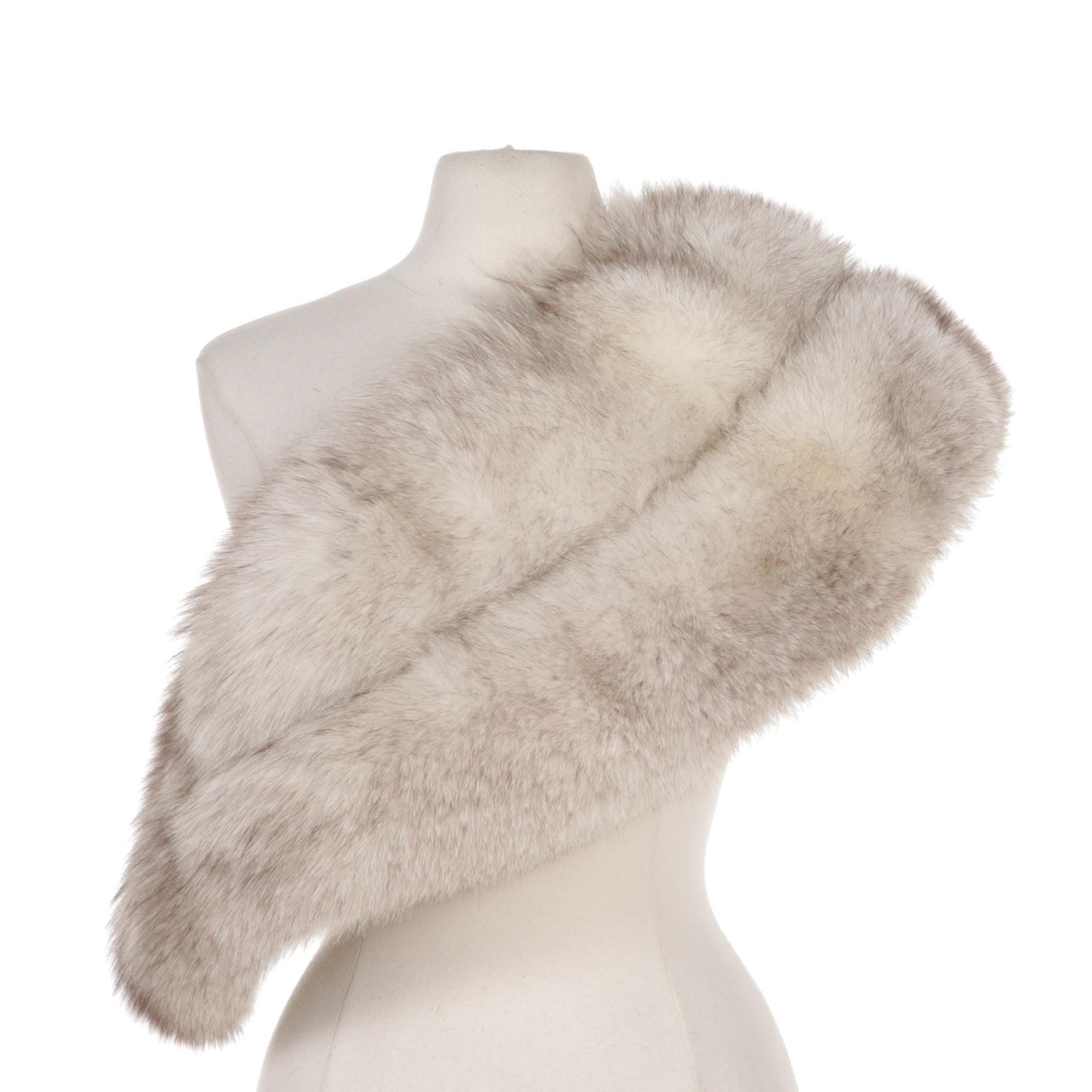 Blue Fox Fur Wedding Stole