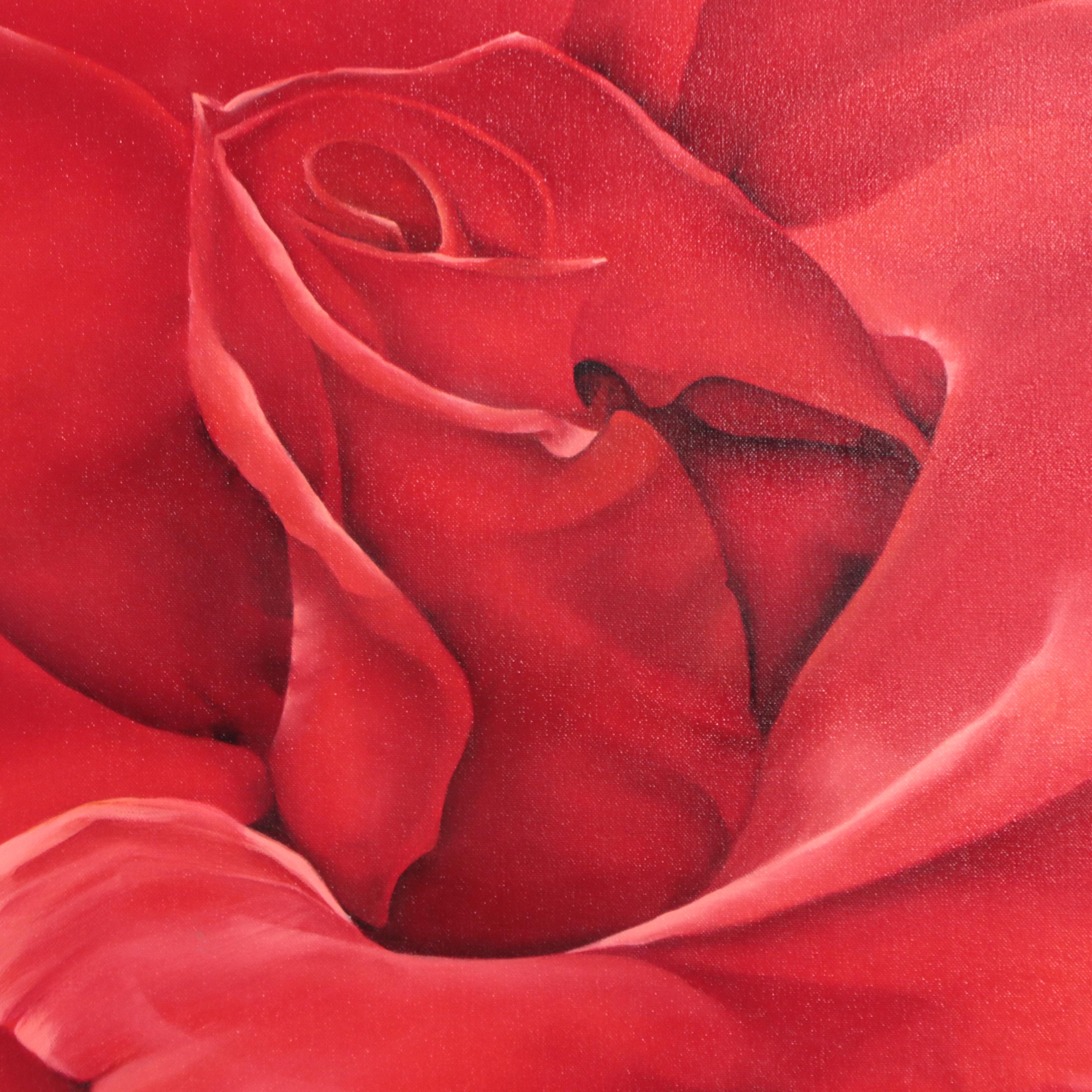 Deborah Bigeleisen Oil Painting of Flower, 21st Century