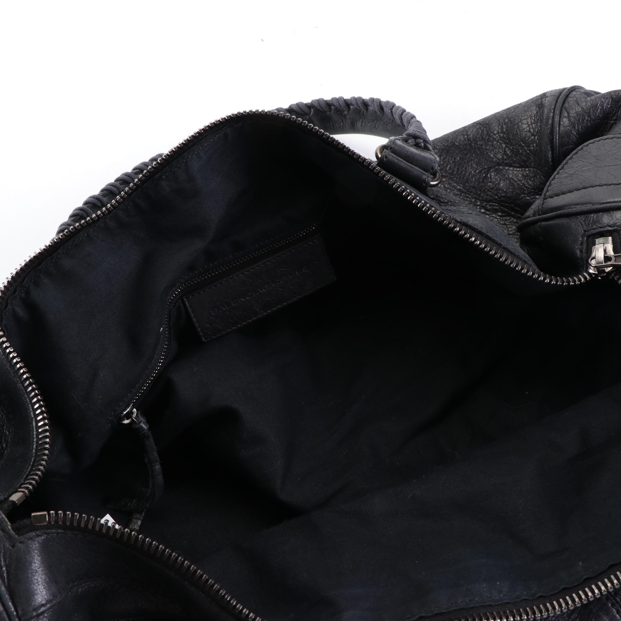 Balenciaga Classic Polo Squash Bag in Black Leather