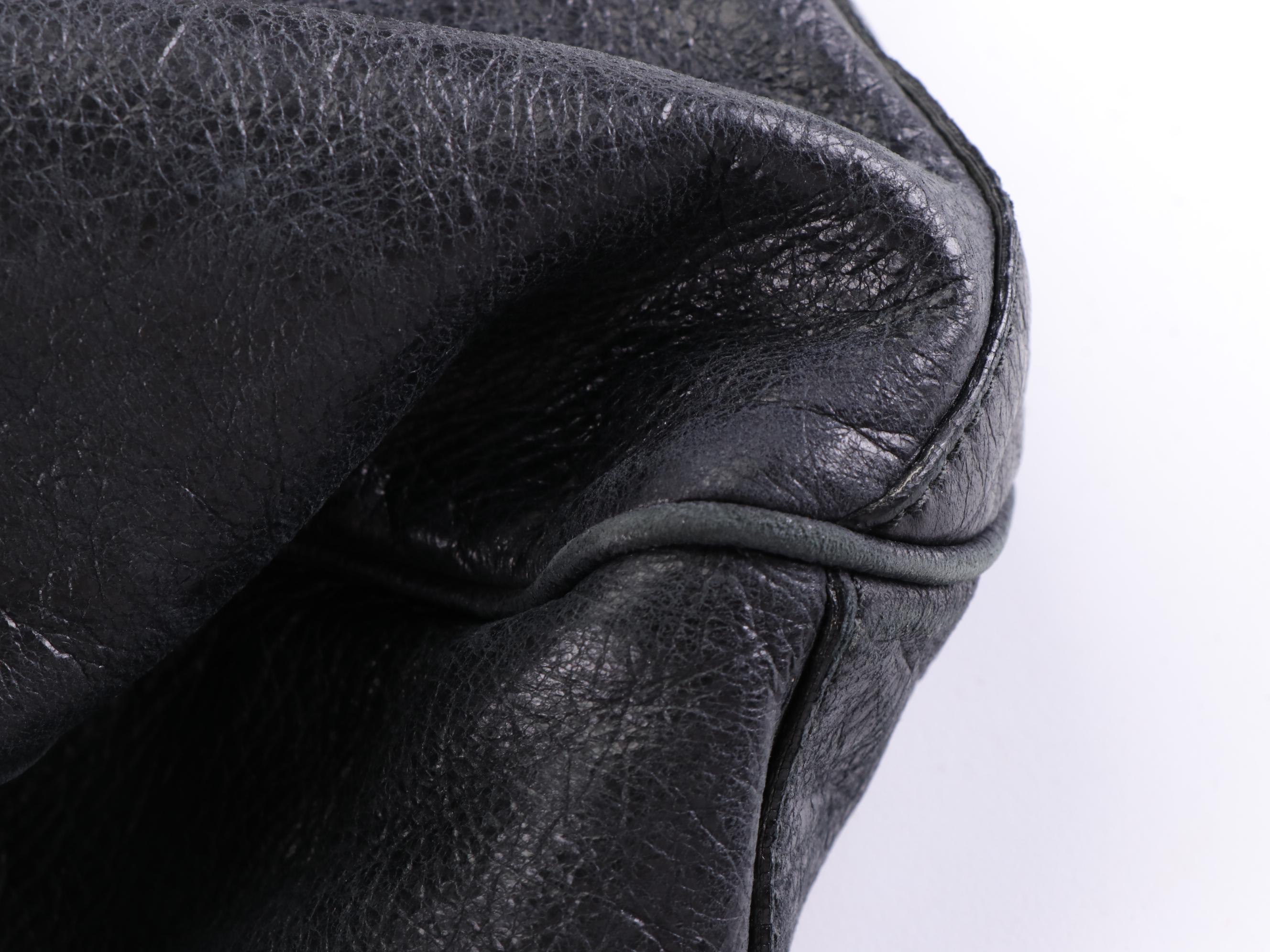 Balenciaga Classic Polo Squash Bag in Black Leather