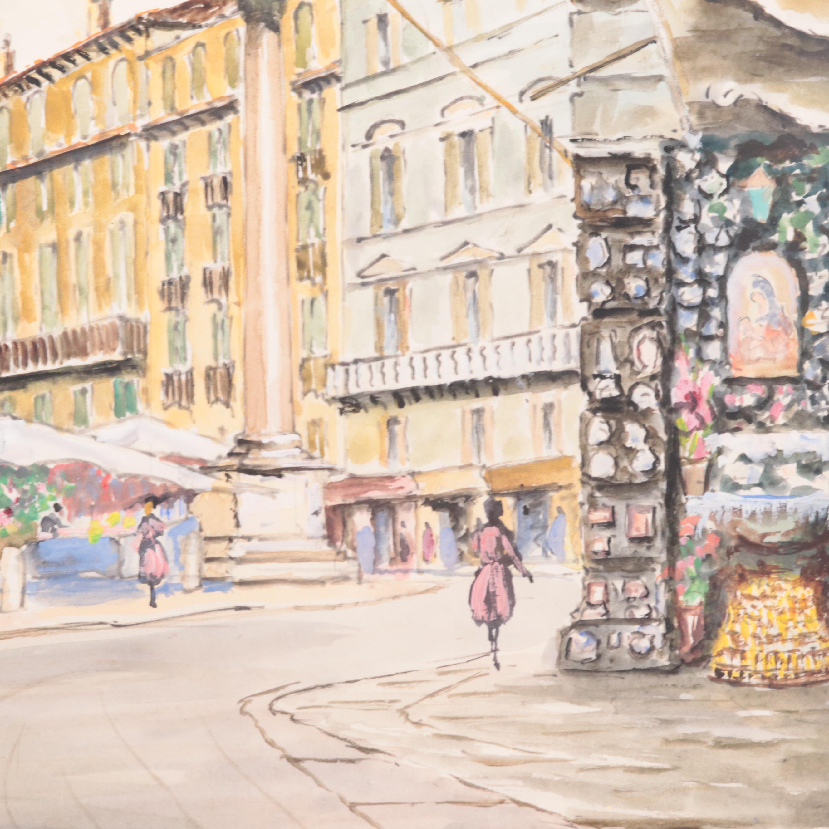 A. Parri Cityscape Watercolor Paintings