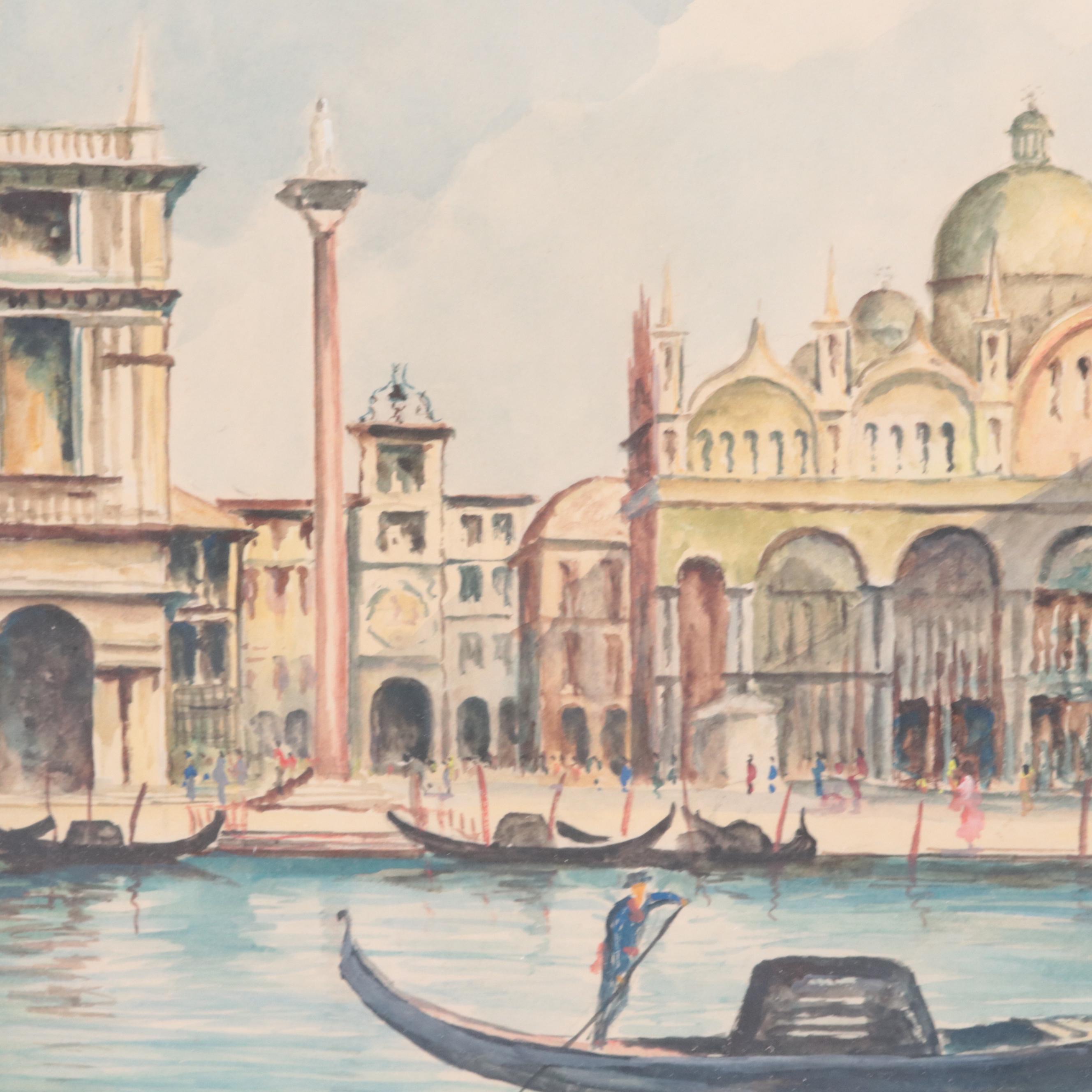 A. Parri Cityscape Watercolor Paintings