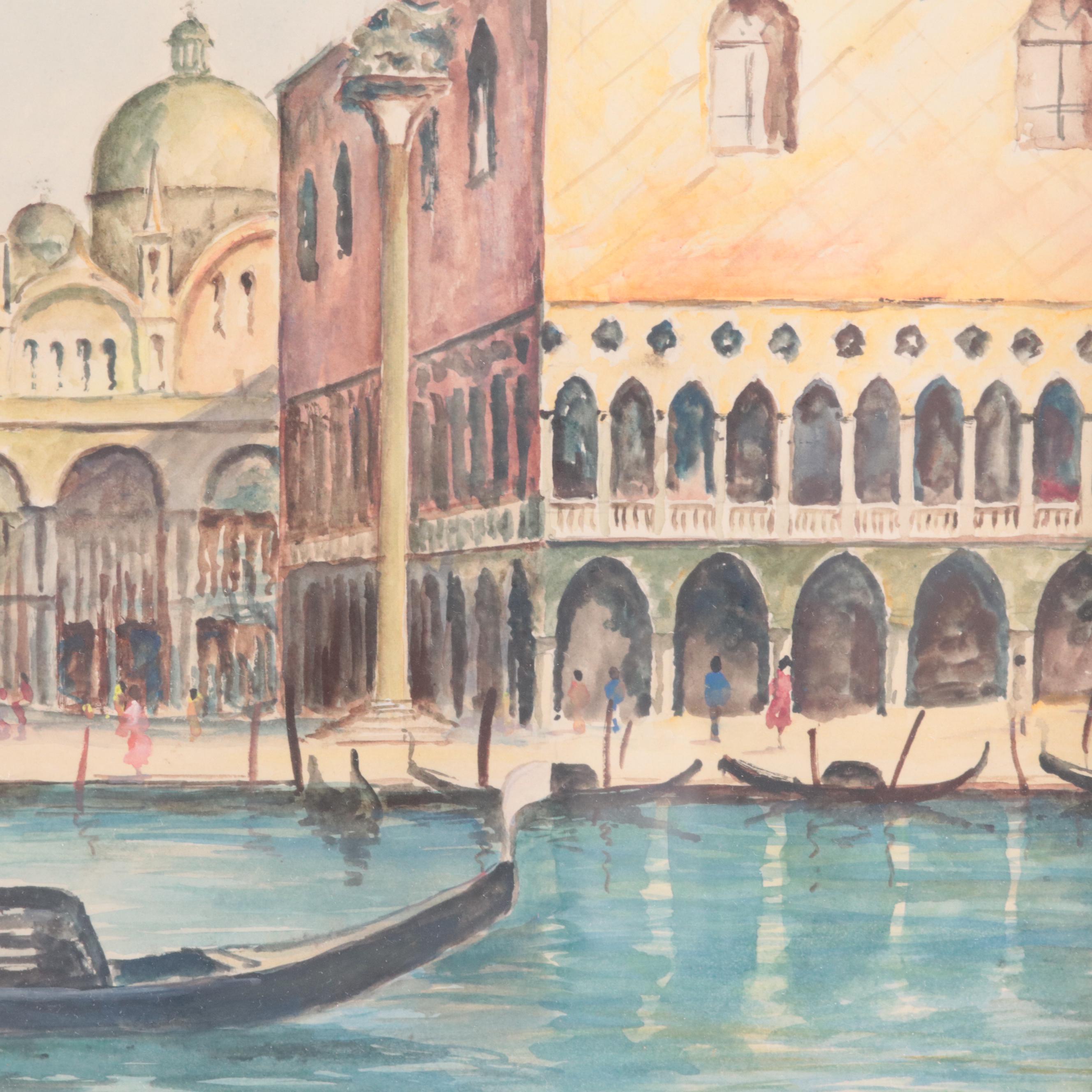 A. Parri Cityscape Watercolor Paintings