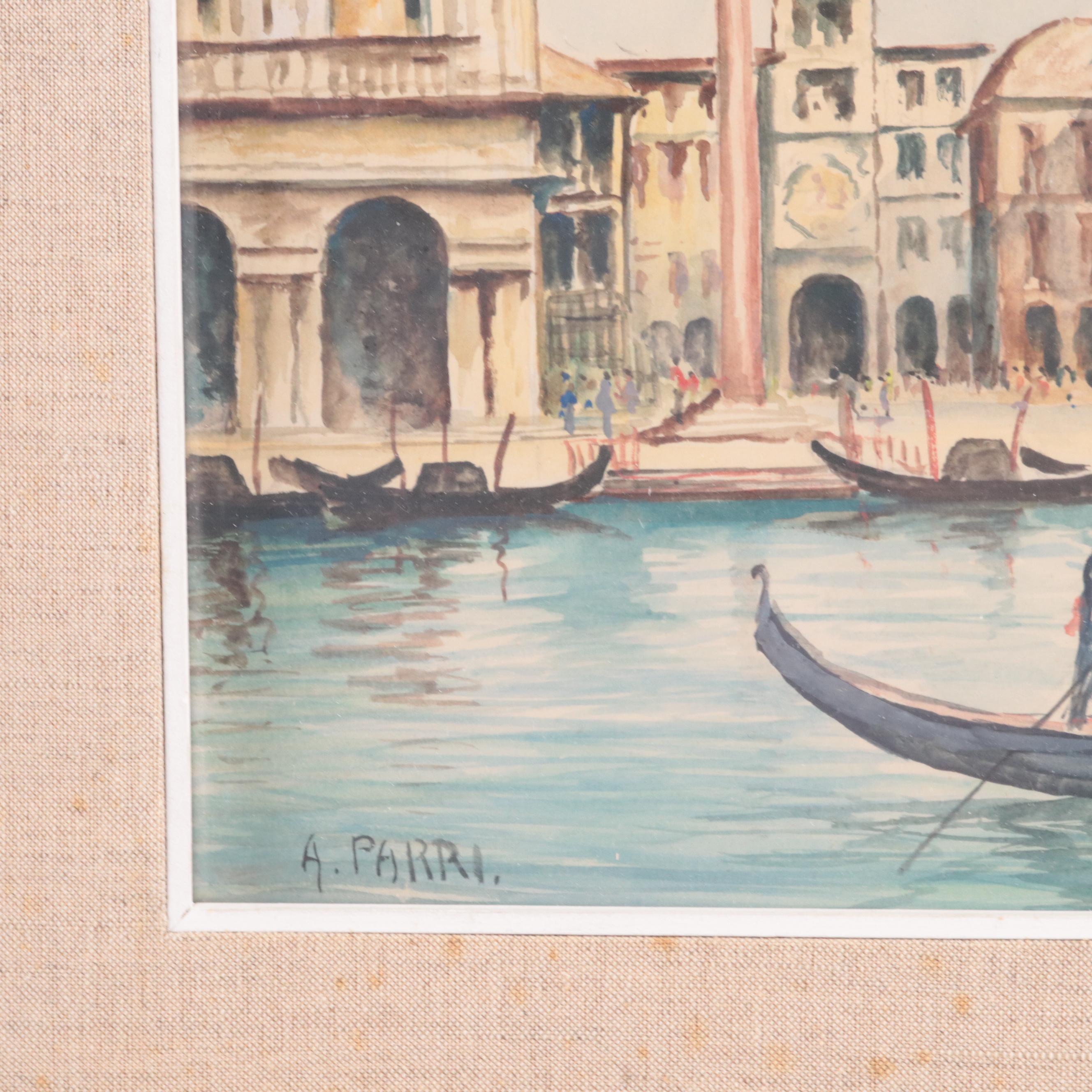 A. Parri Cityscape Watercolor Paintings