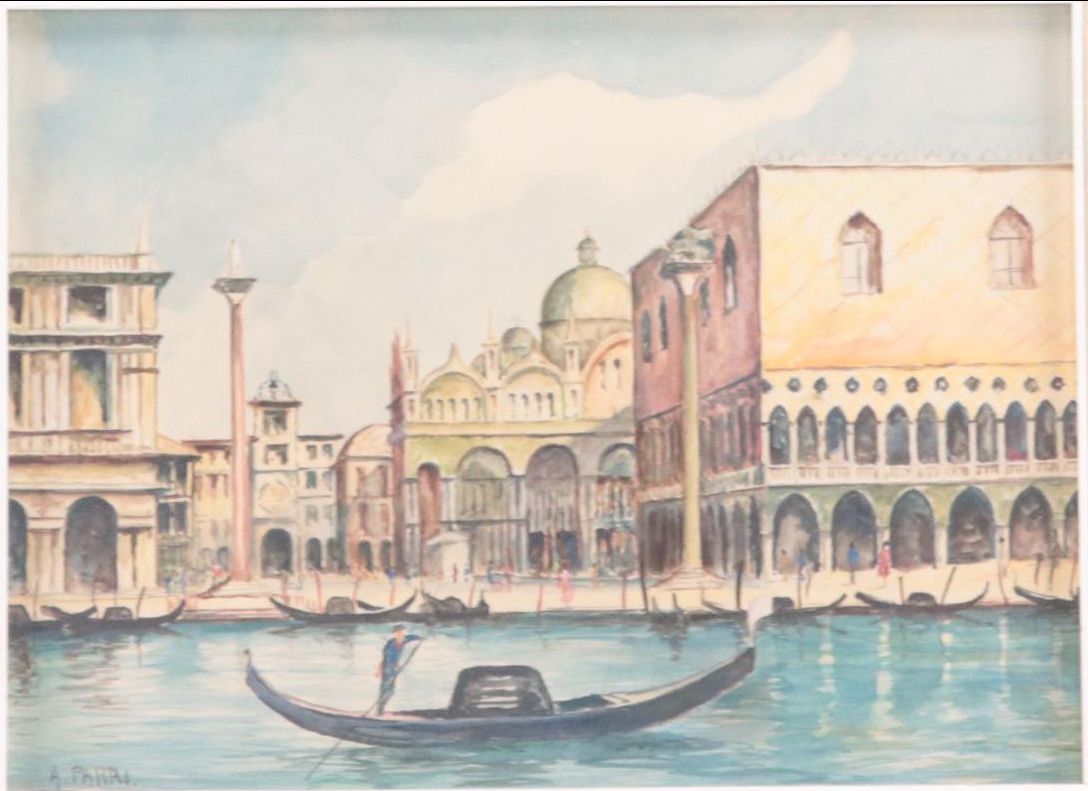 A. Parri Cityscape Watercolor Paintings