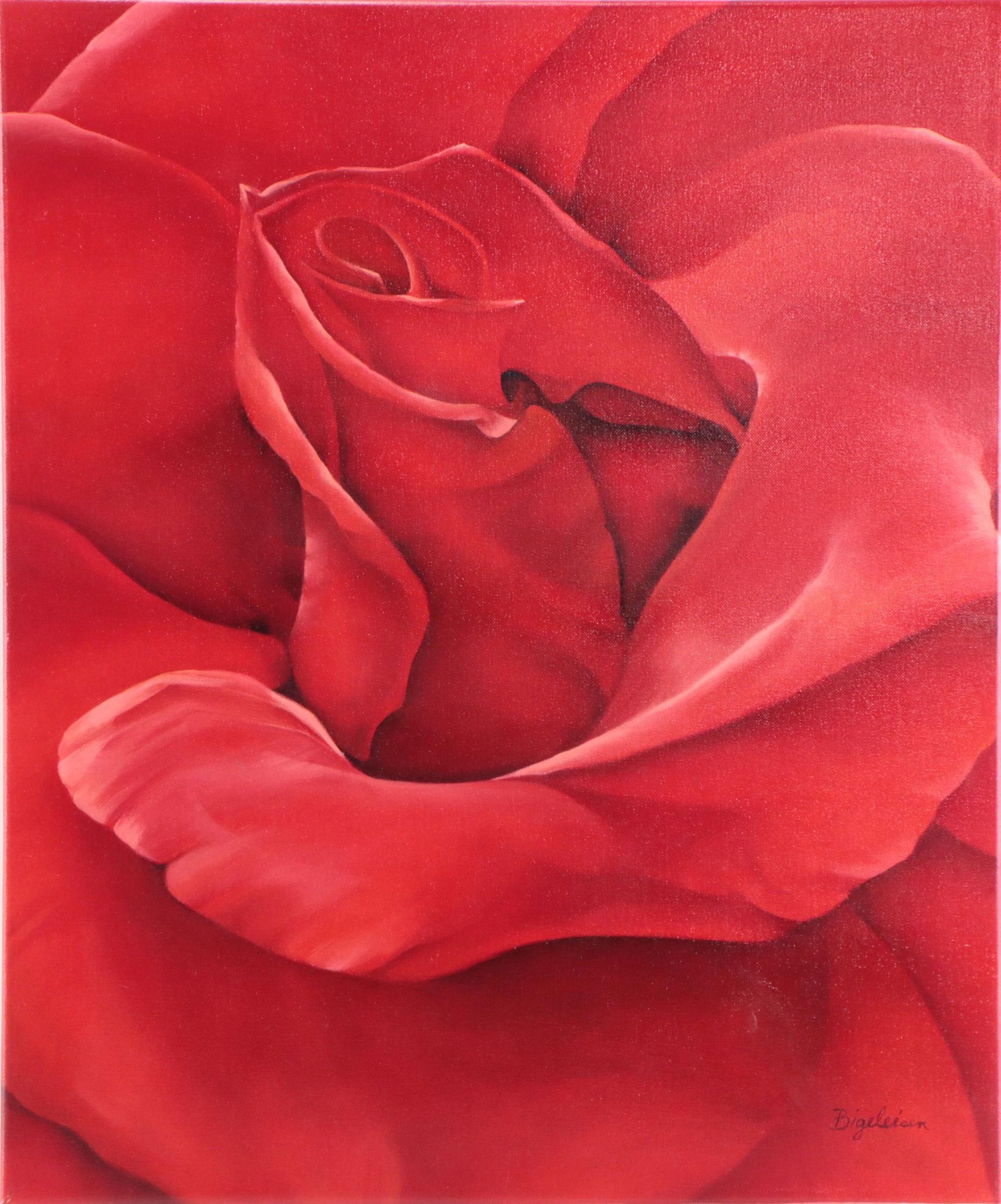 Deborah Bigeleisen Oil Painting of Flower, 21st Century