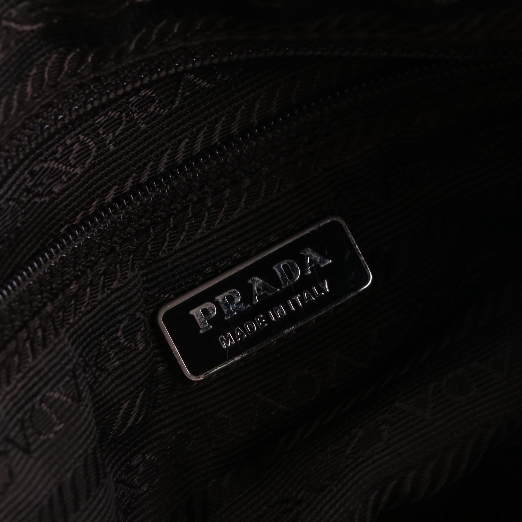 Prada Handbag in Metallic Brocade with Leather Trim