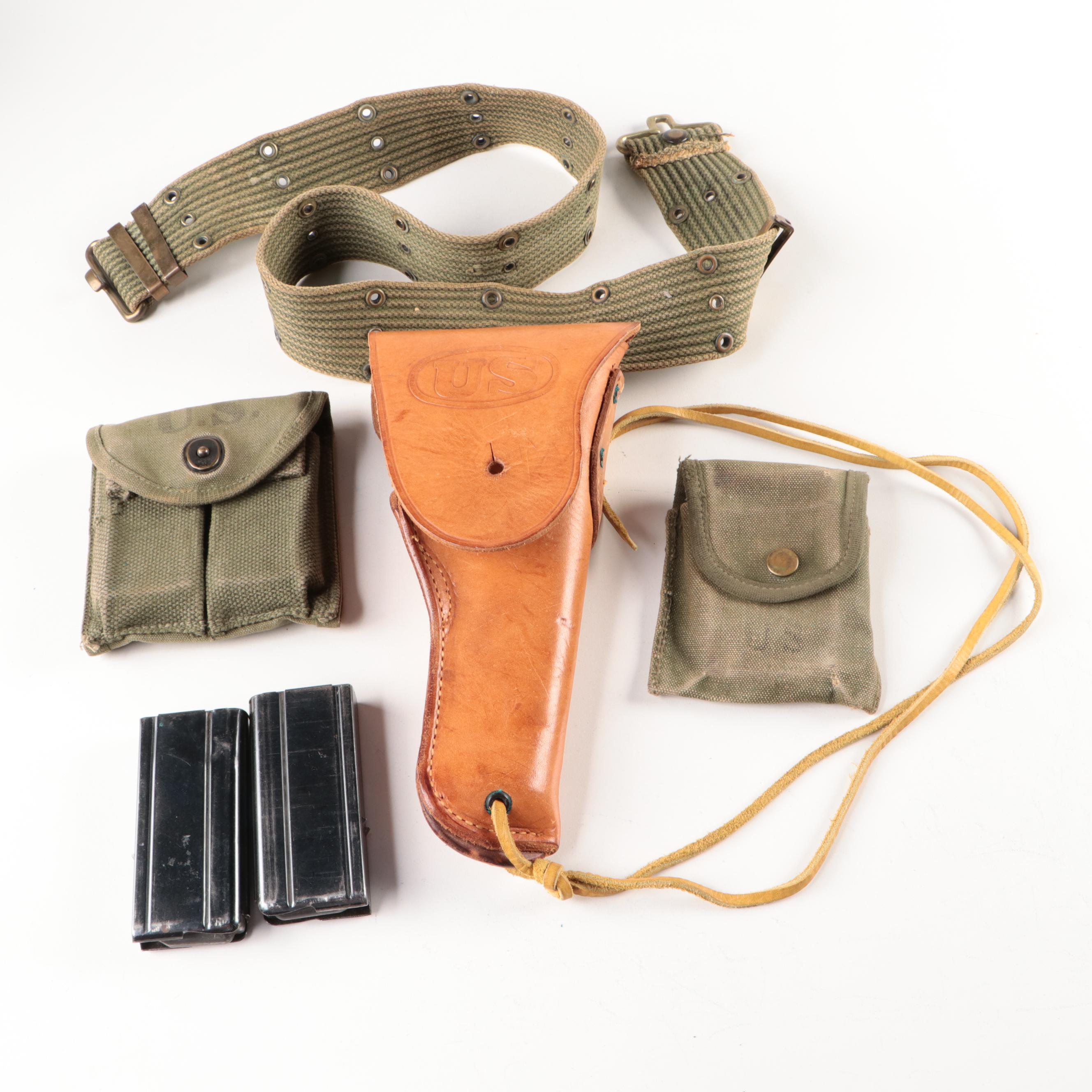 US Army Pistol Holster, Belt, Rifle Slings, Magazine Pouch, Ammunition Box, More