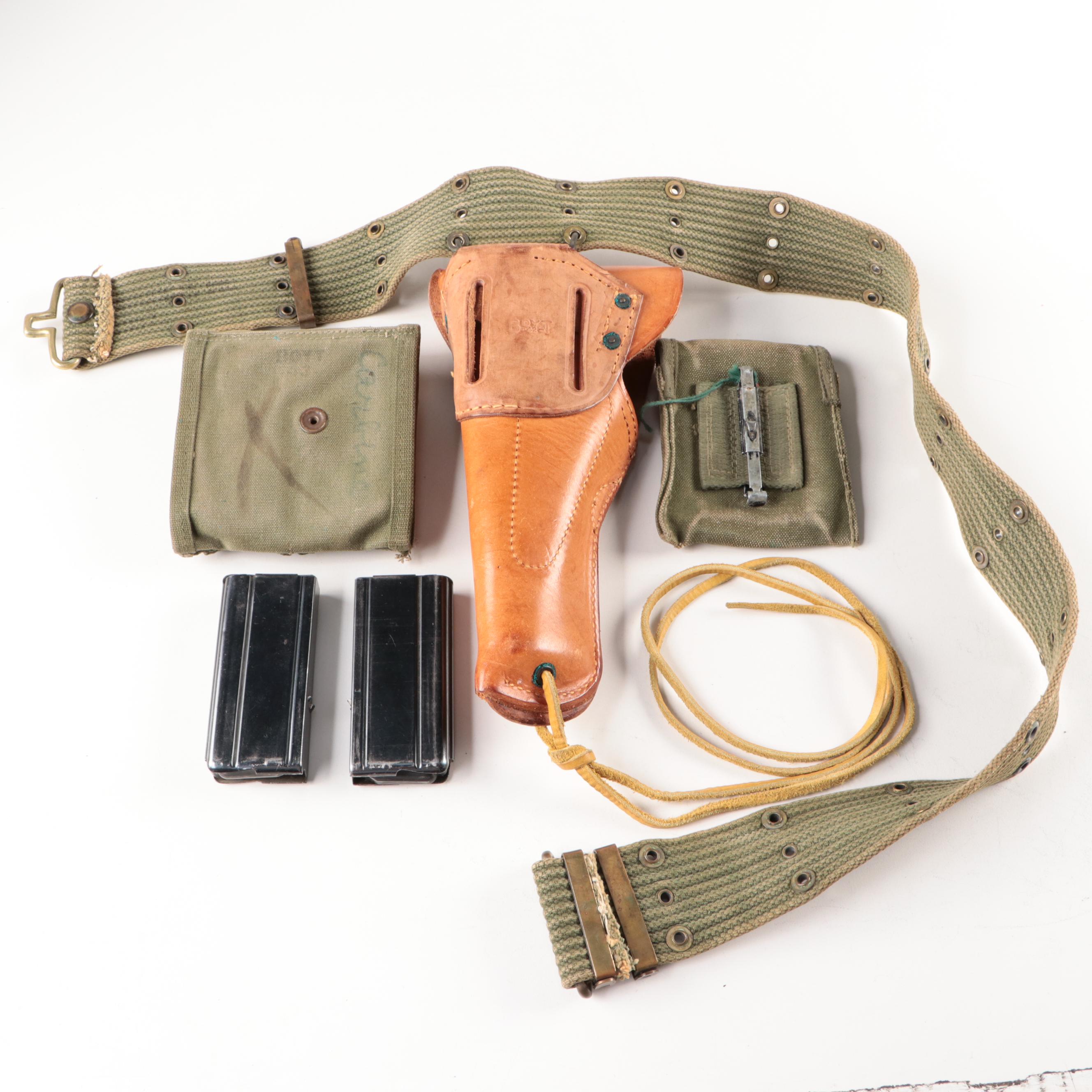 US Army Pistol Holster, Belt, Rifle Slings, Magazine Pouch, Ammunition Box, More