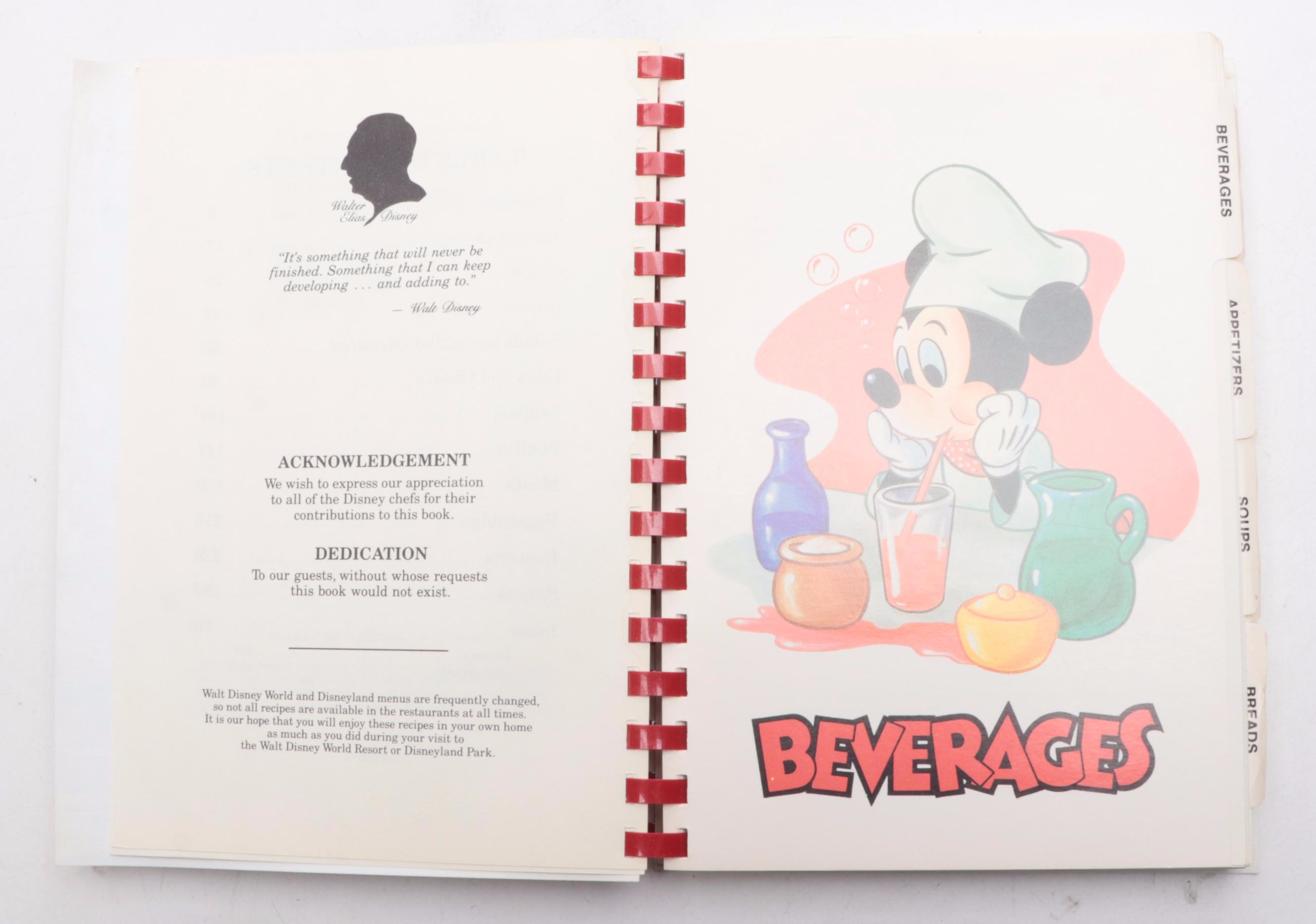 "Cooking with Mickey Around Our World" Cookbook, circa 1987