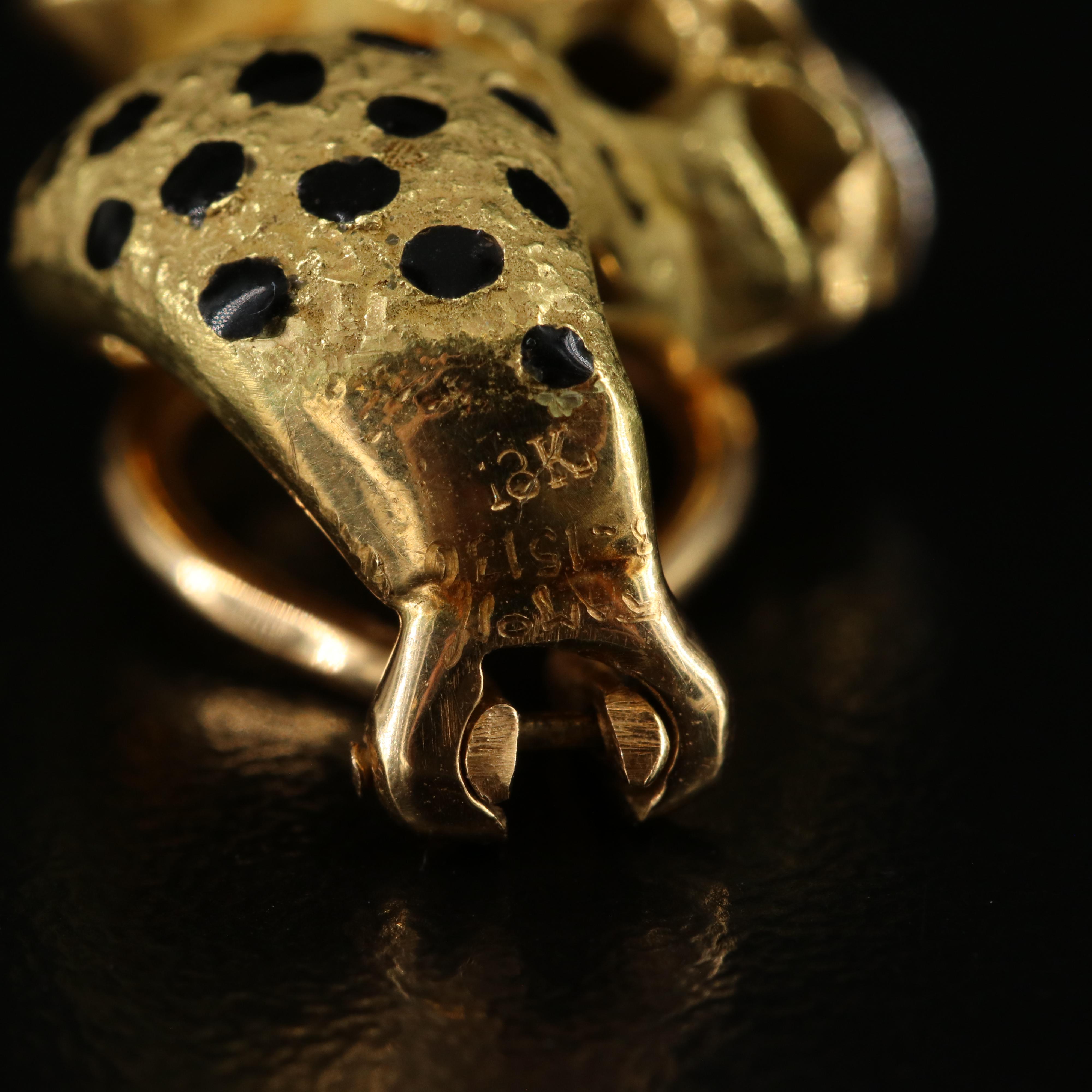 Ramon 18K Diamond, Ruby and Enamel Leopard Jewelry Set