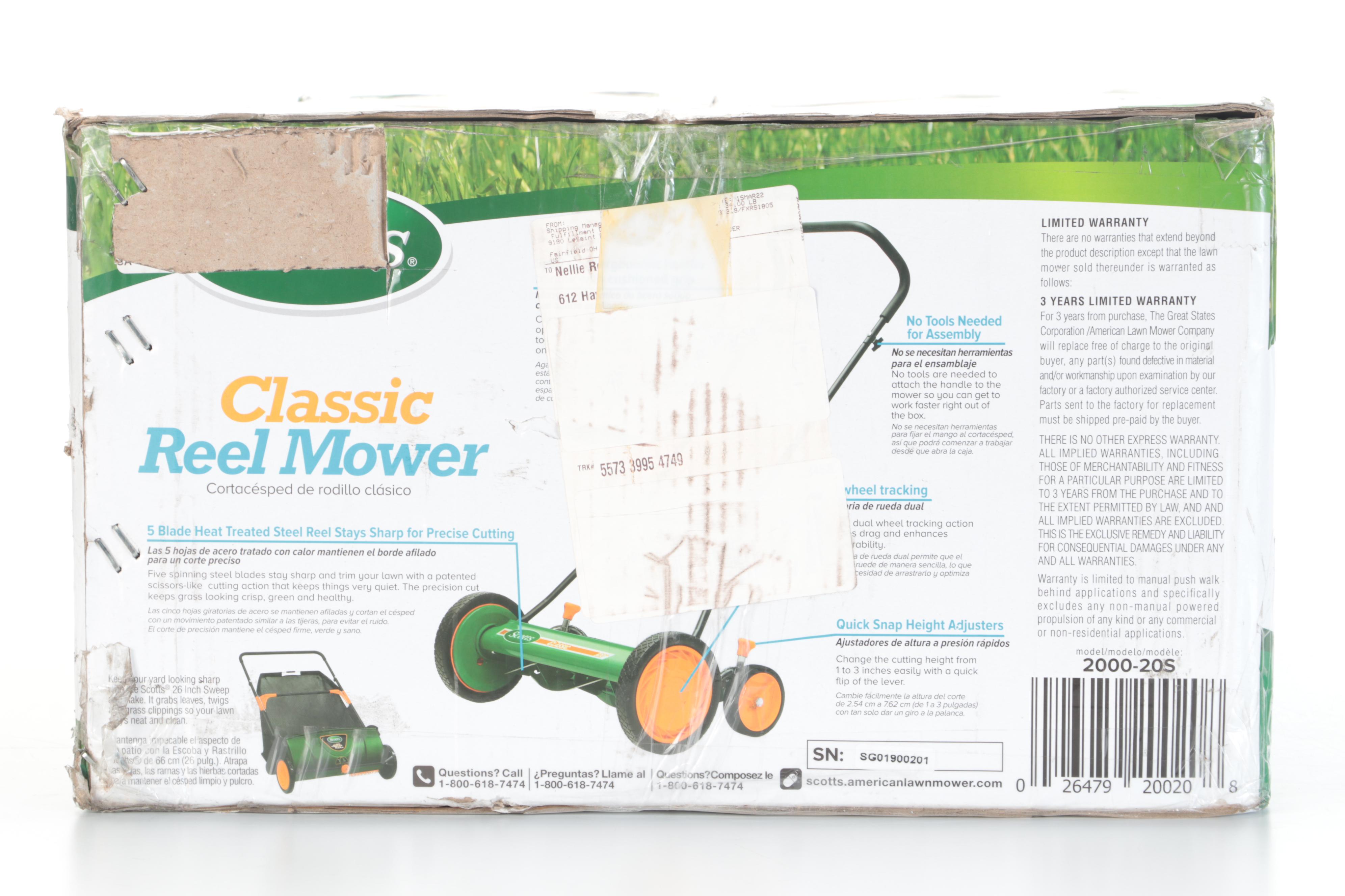 Scotts Classic 20 In. Push Reel Lawn Mower