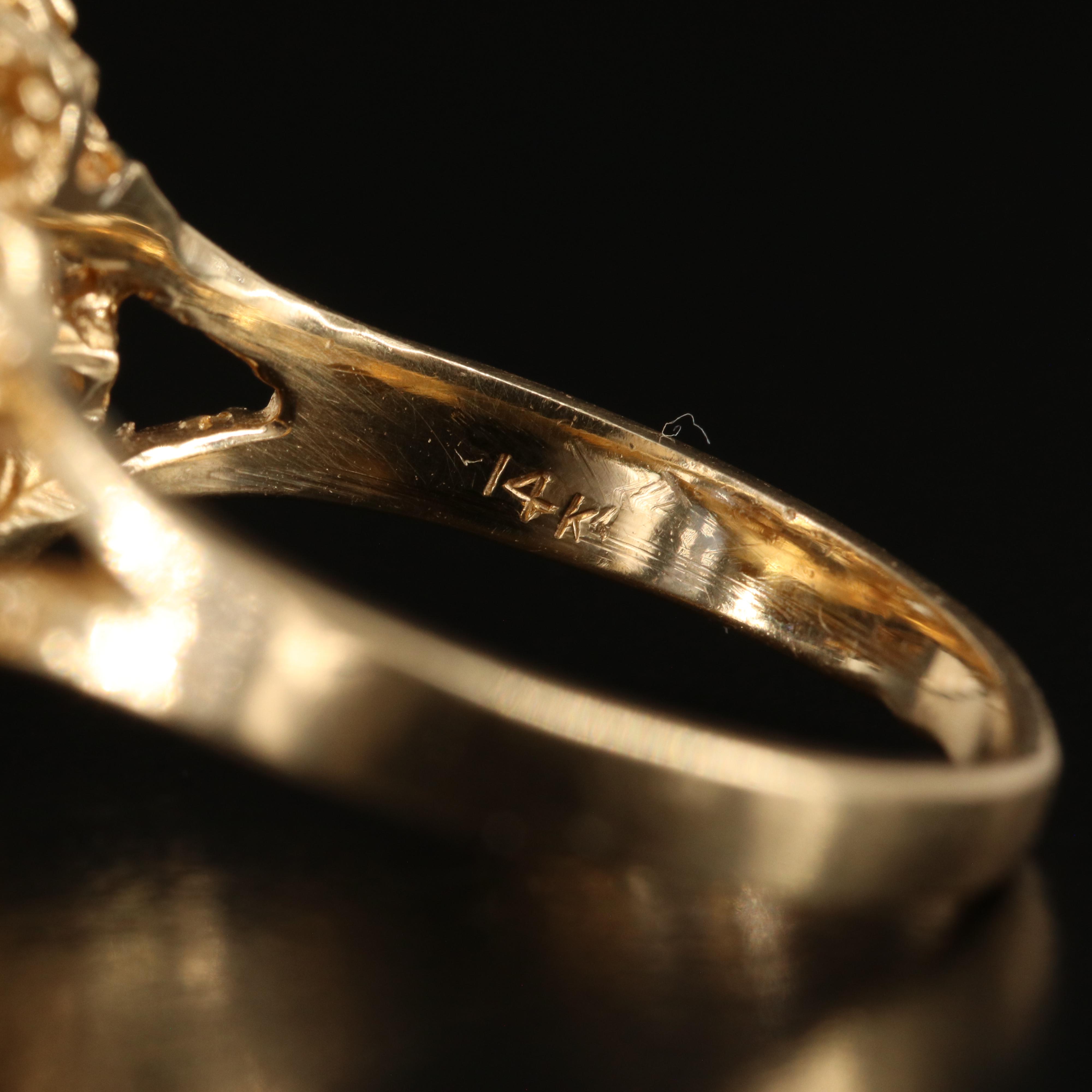 Vintage 14K Ruby Flower Ring