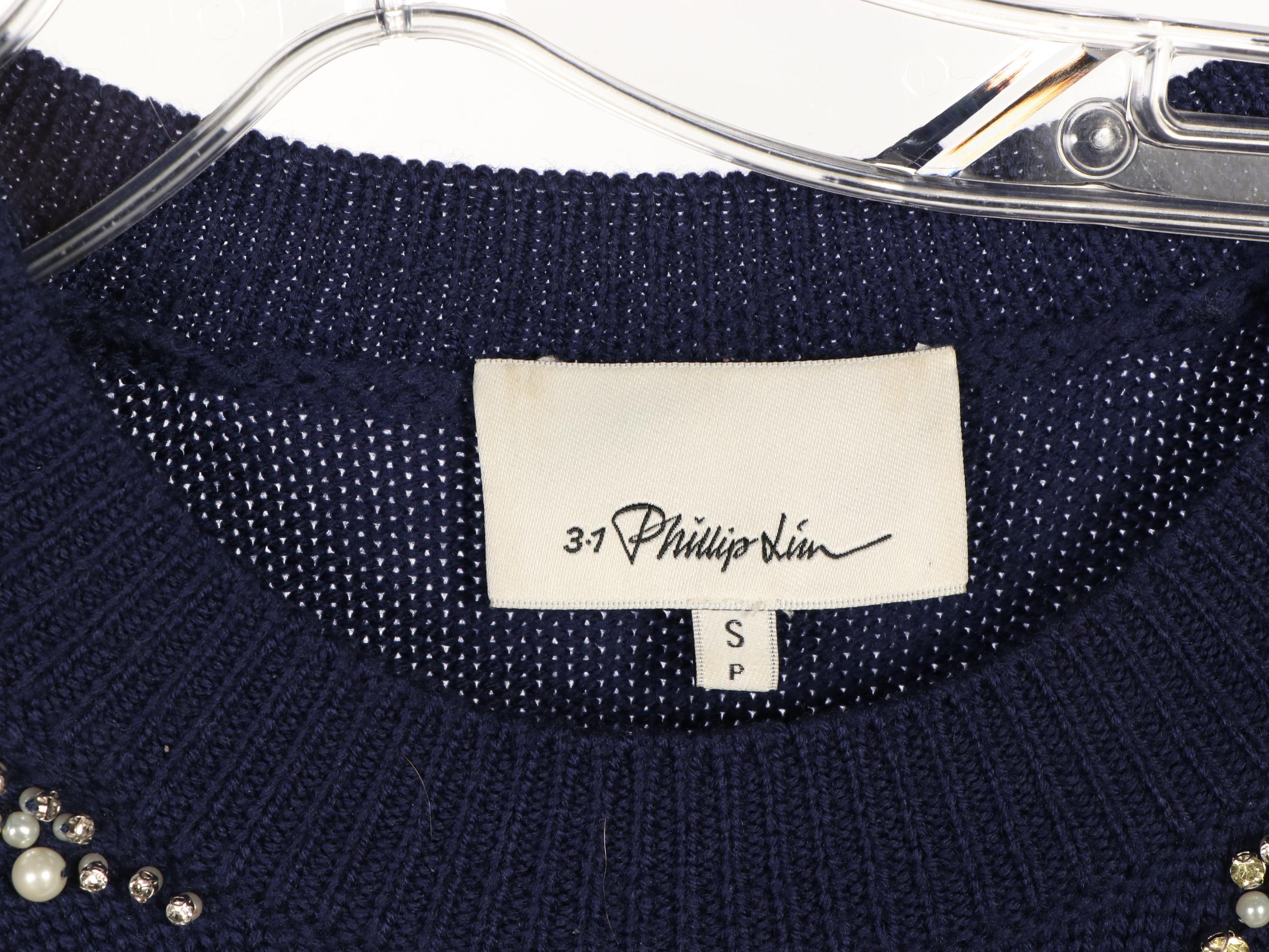 3-1 Phillip Lim Embellished Wool Sweater with Joseph and Tory Burch Silk Tops