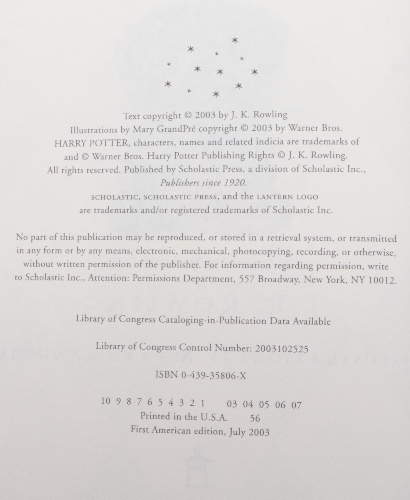 First American Edition "Harry Potter" Complete Series by J. K. Rowling