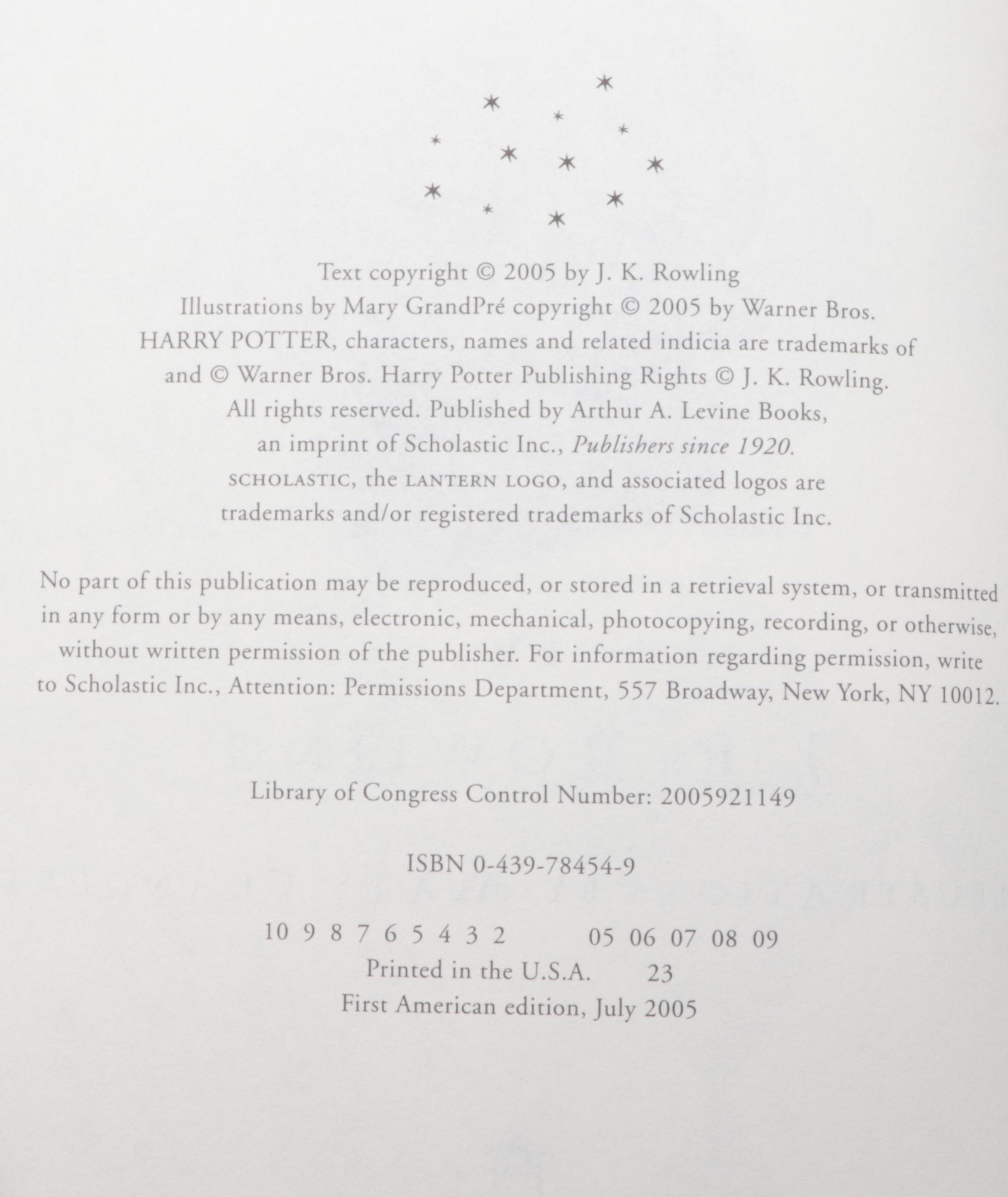 First American Edition "Harry Potter" Complete Series by J. K. Rowling