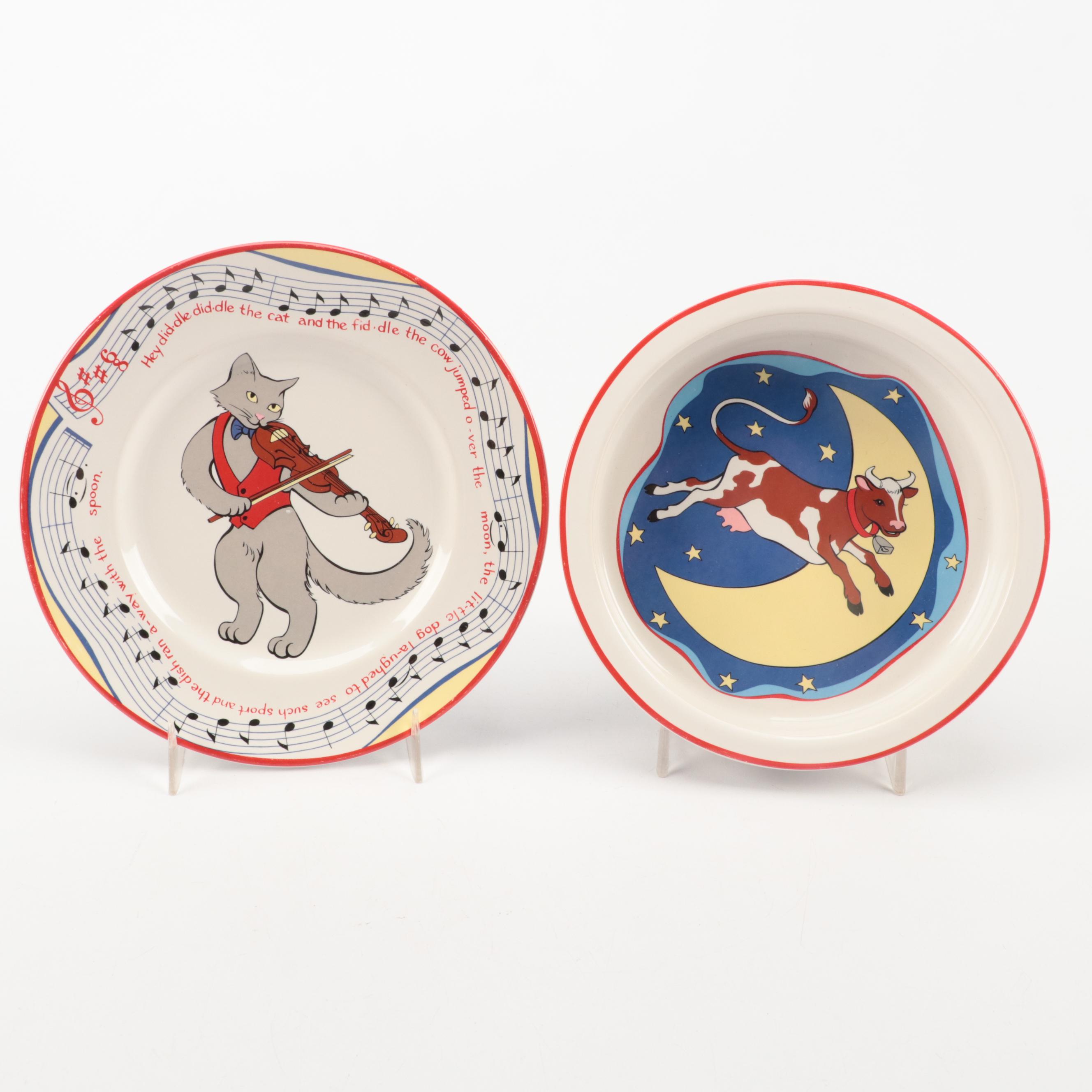 Tiffany & Co. "Hey Diddle Diddle" Ceramic Child's Dinnerware Set