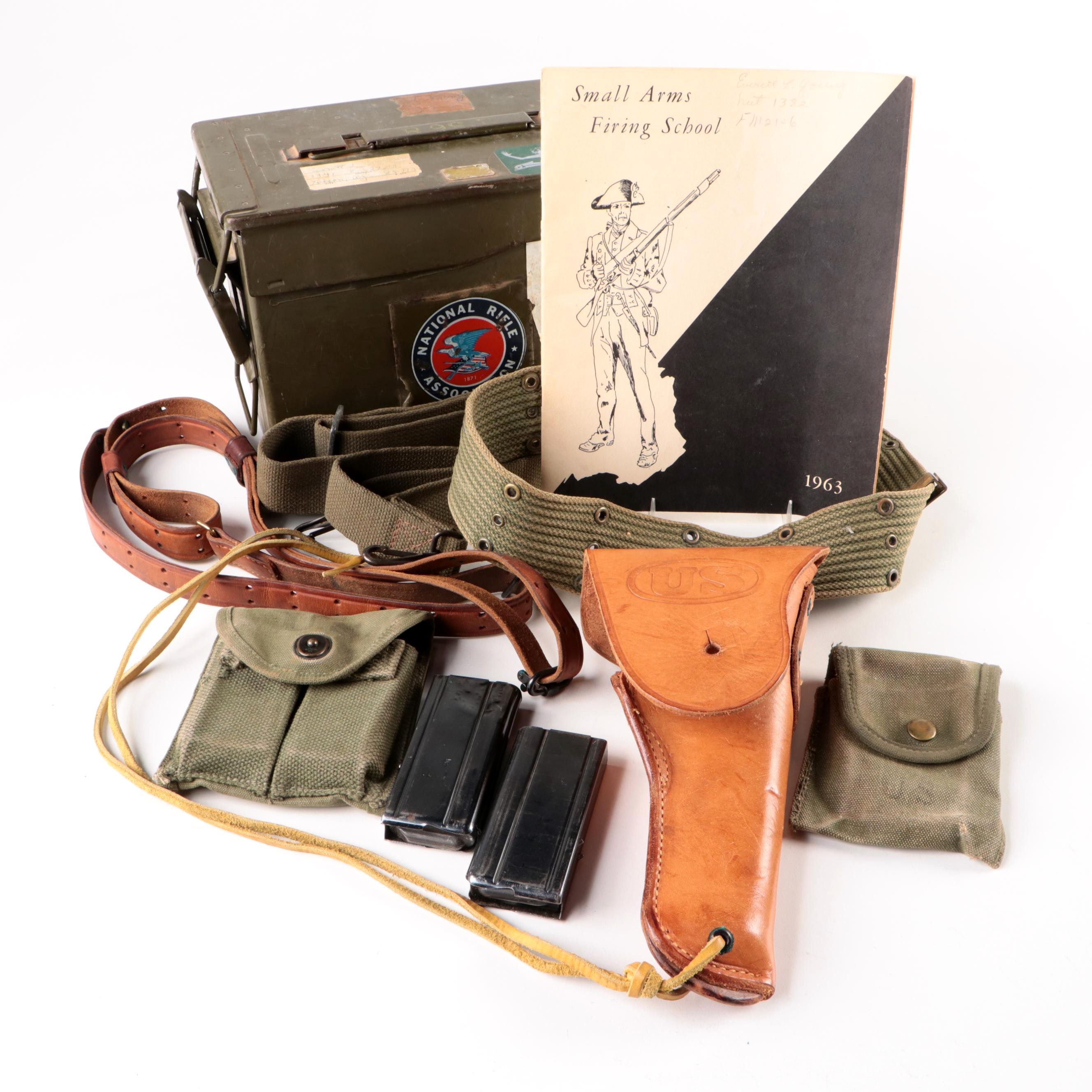 US Army Pistol Holster, Belt, Rifle Slings, Magazine Pouch, Ammunition Box, More