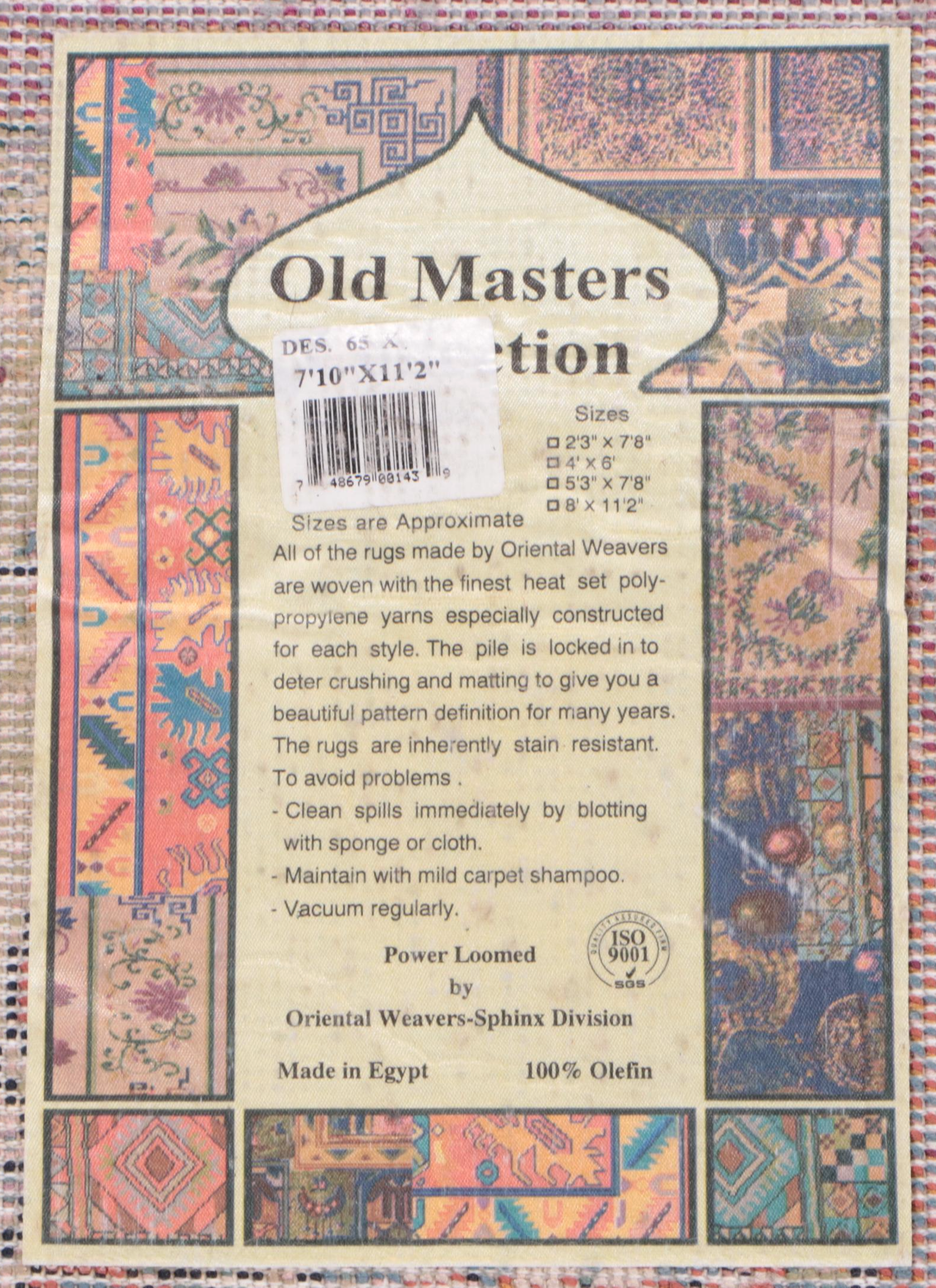 7'11 x 11'1 Machine Made Oriental Weavers Old Masters Collection Area Rug