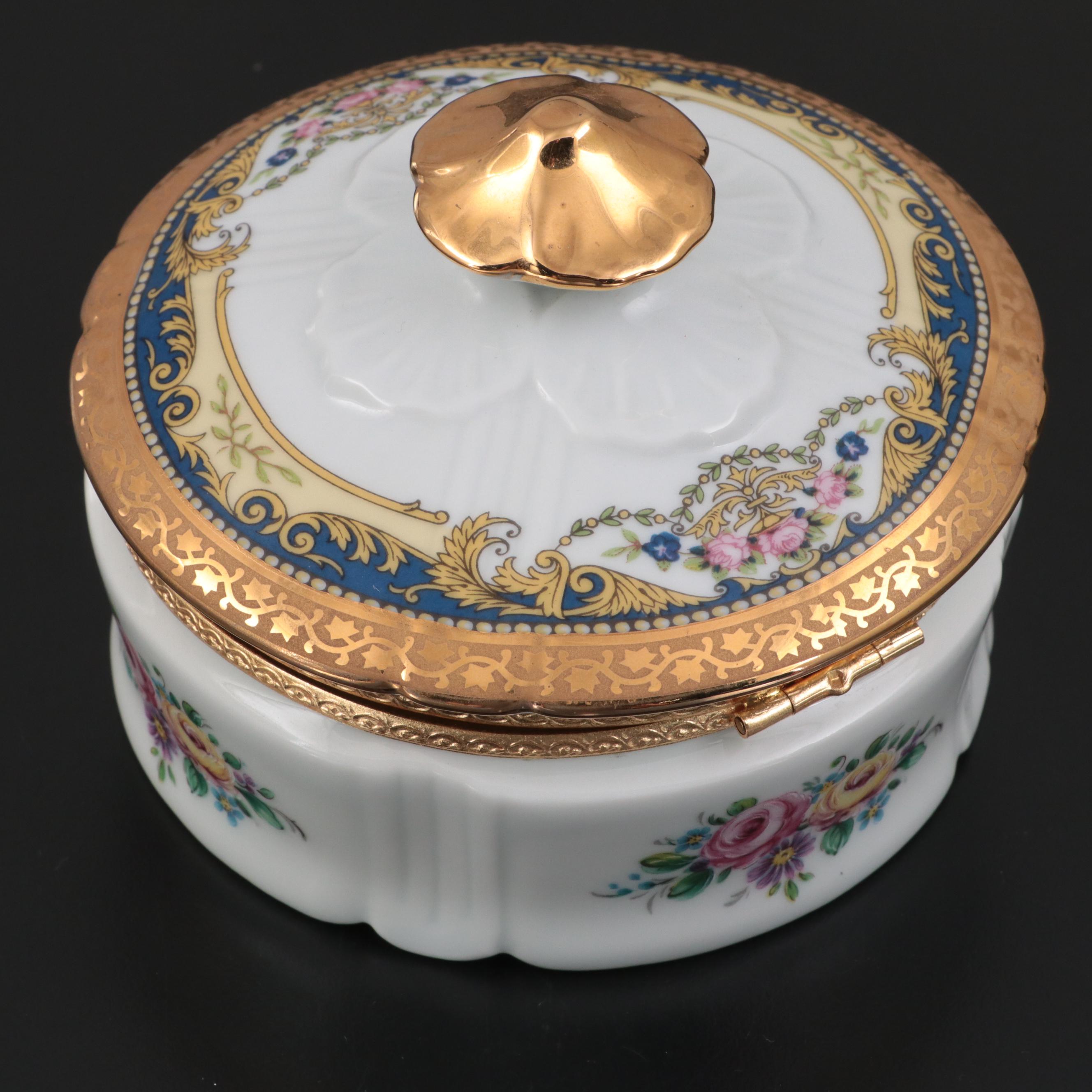 Lingnan Porcelain Rests with Imperia Limoges Porcelain Box