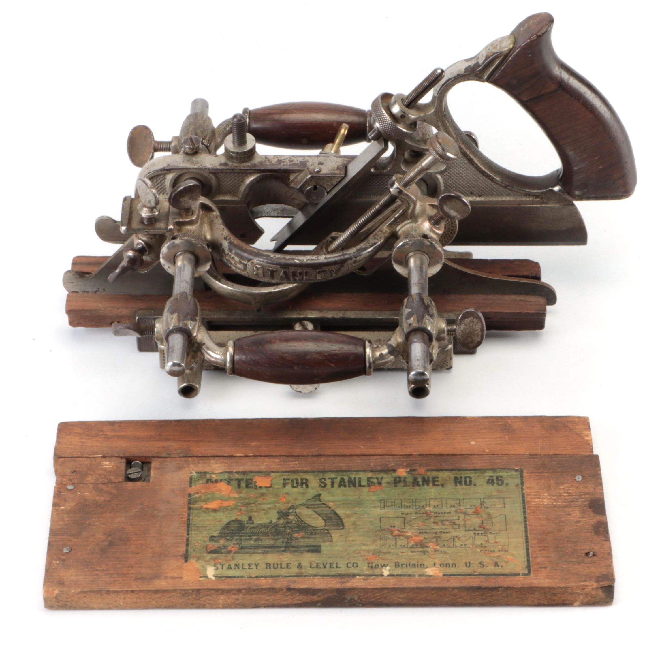 Vintage Stanley Combination Plane with Cutters