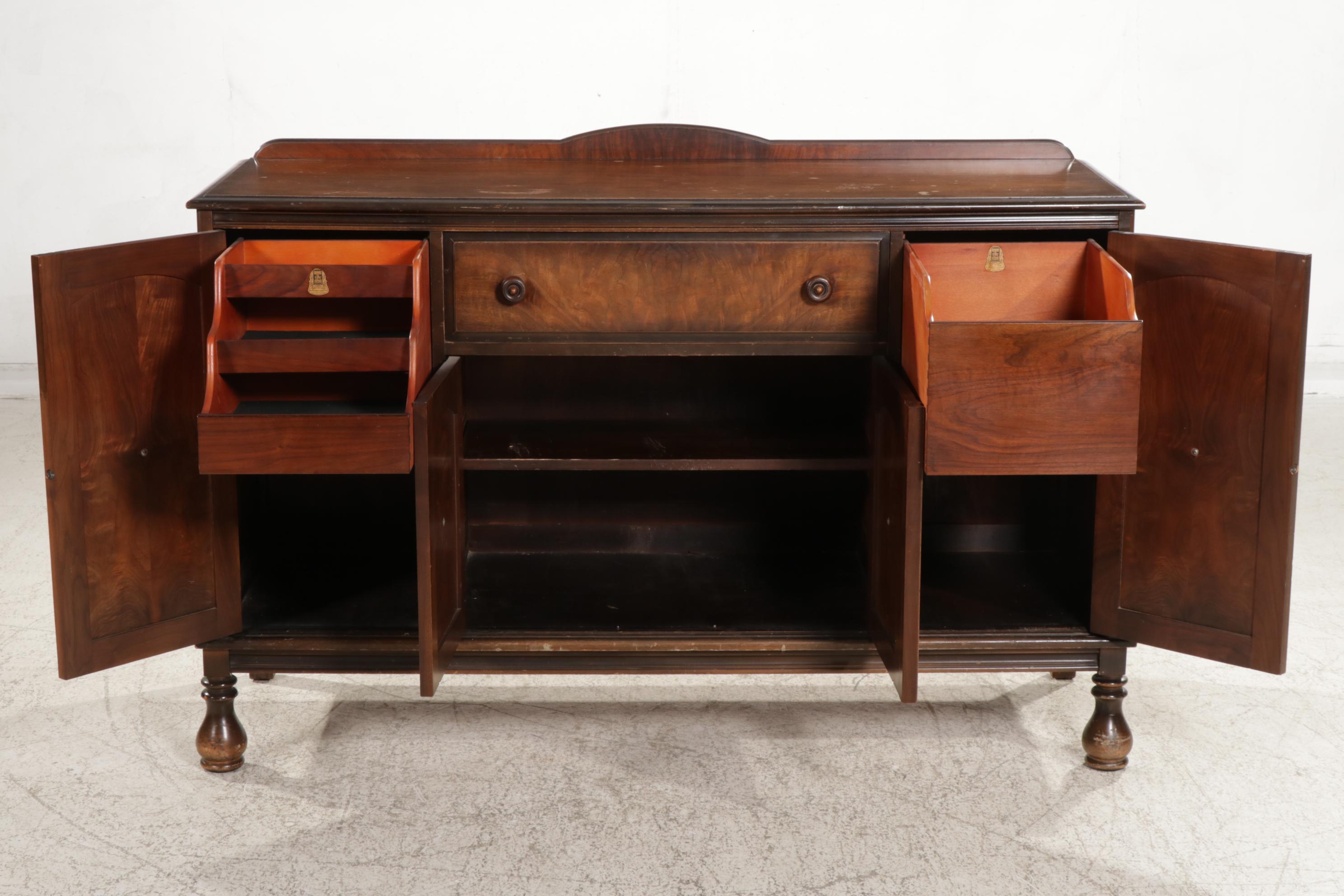C.P. Limbert Queen Anne Style Walnut Buffet, 1930s