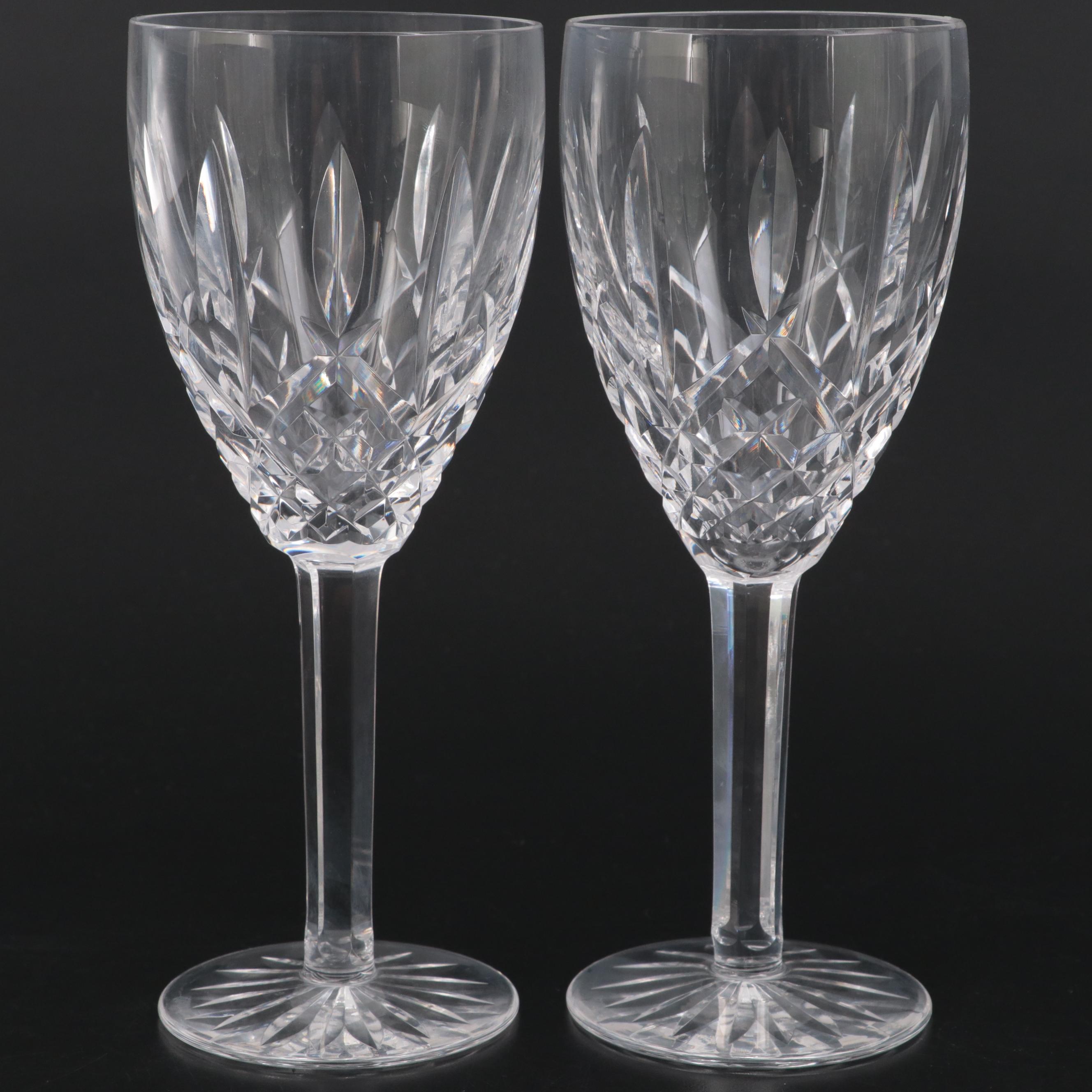Waterford "Lismore" Crystal Sherry and Wine Glasses