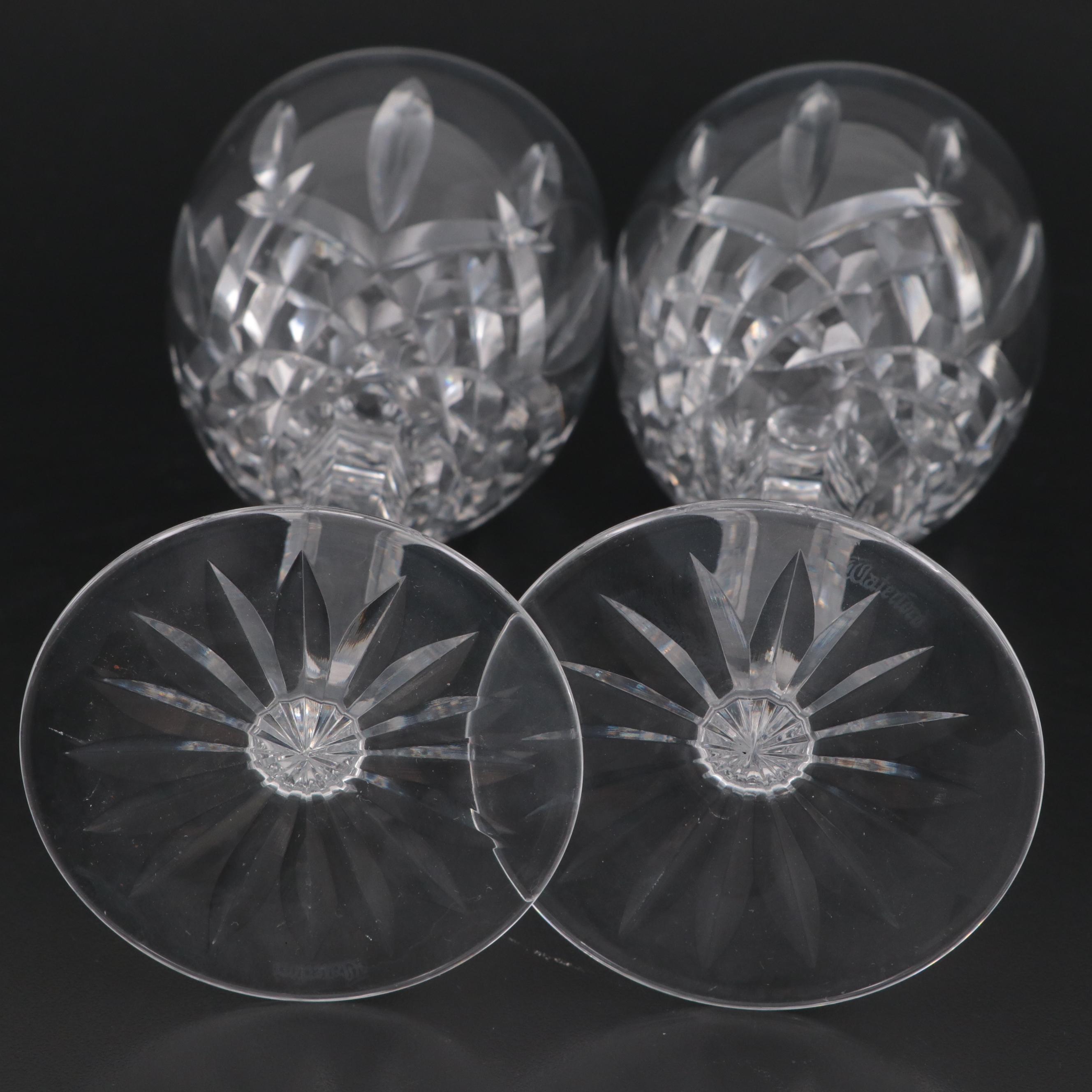 Waterford "Lismore" Crystal Sherry and Wine Glasses