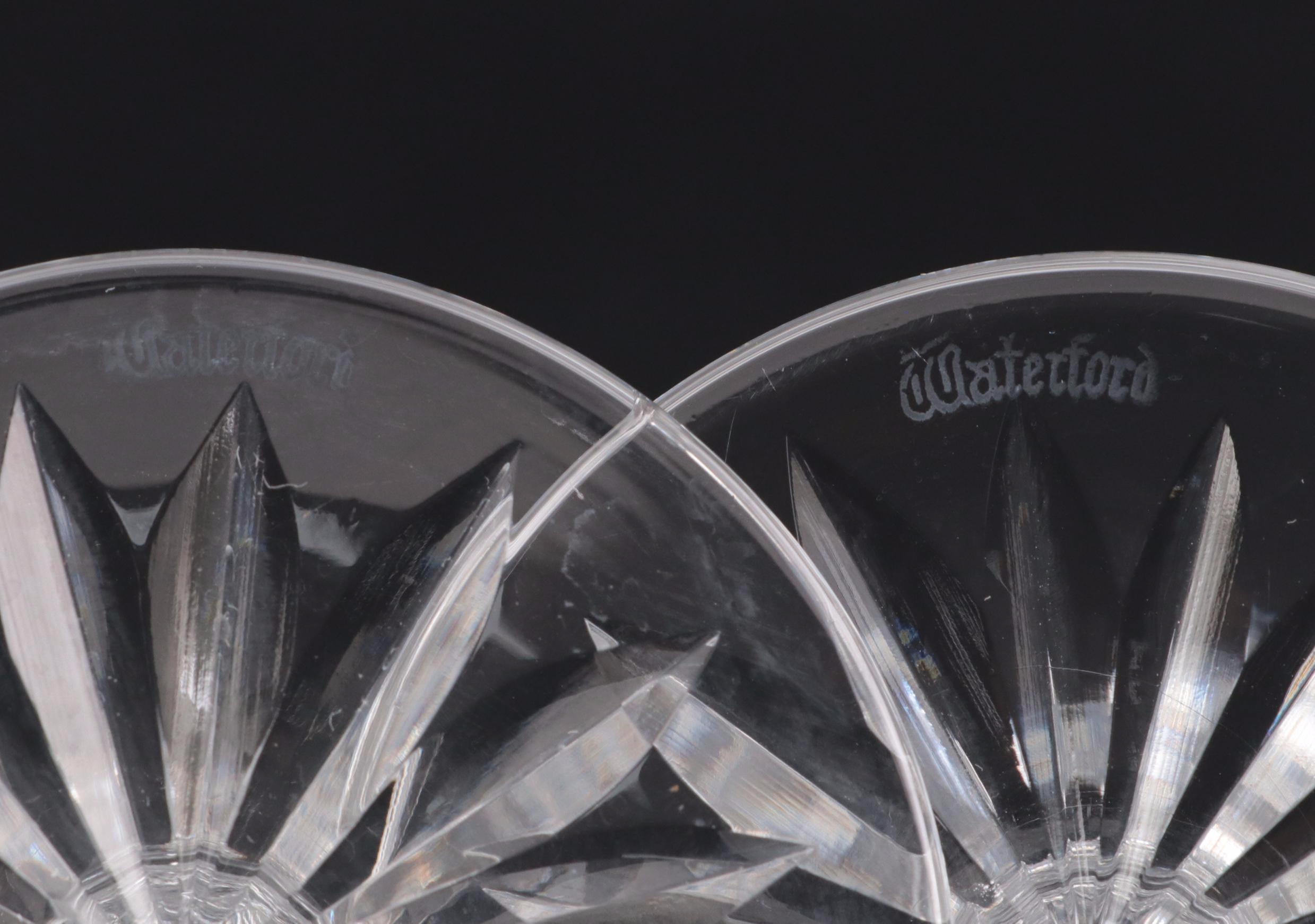 Waterford "Lismore" Crystal Sherry and Wine Glasses